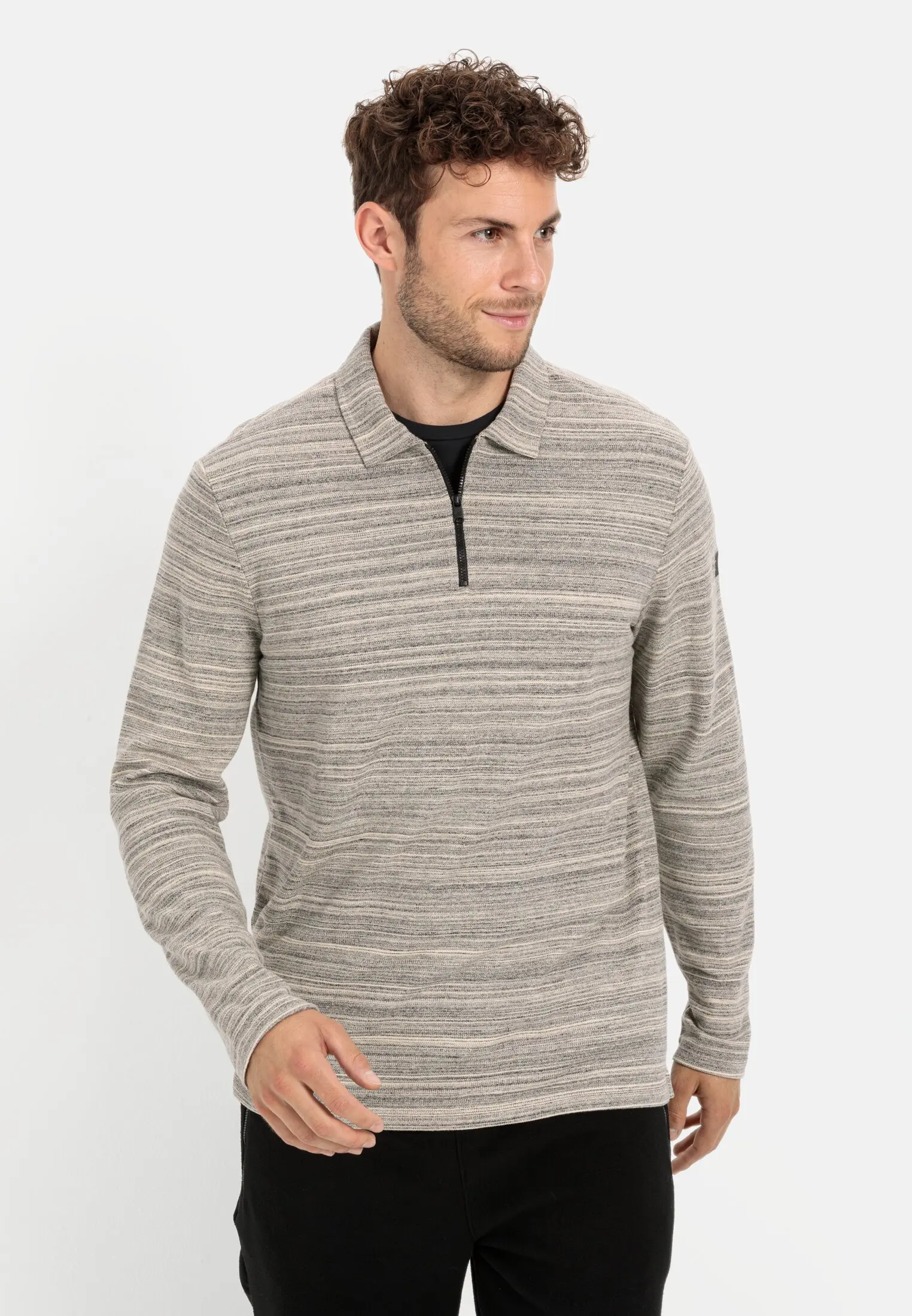 Langarm-Poloshirt für Herren in Creme | M | camel active 