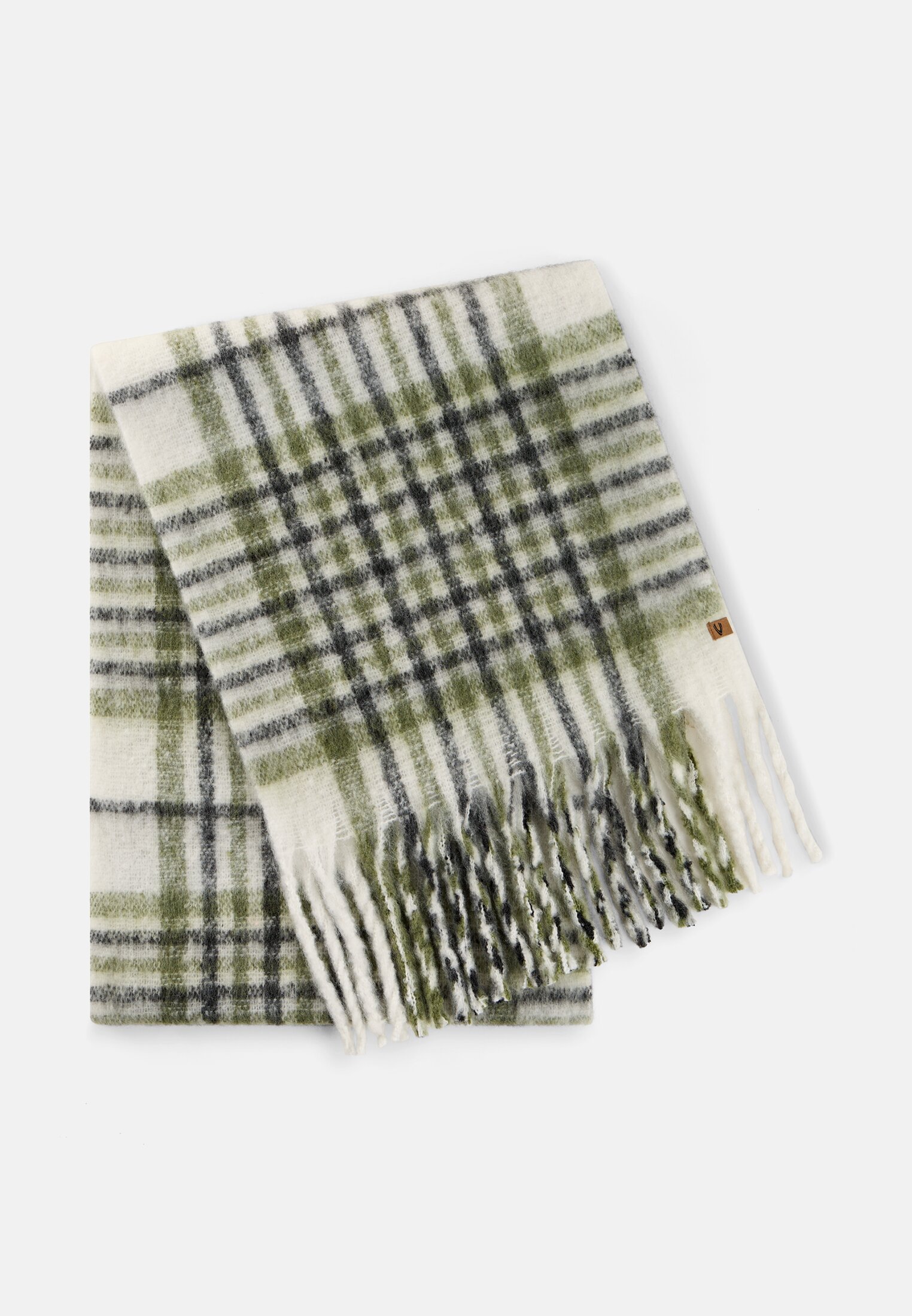Damen Strickschal aus weichem Material Dunkelgrün frontal vorn