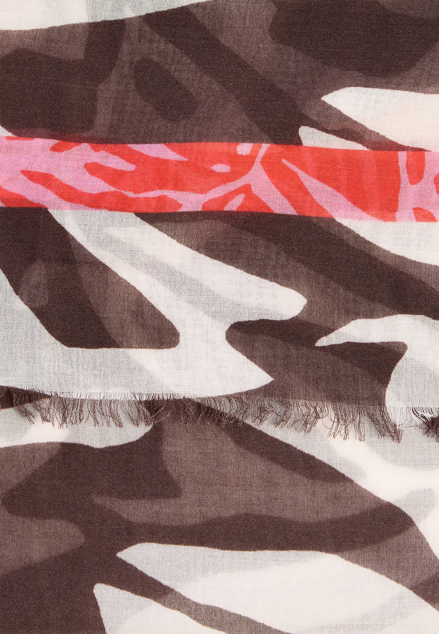 Vrouwen Sjaal met all-over print Bruin front dichtbij