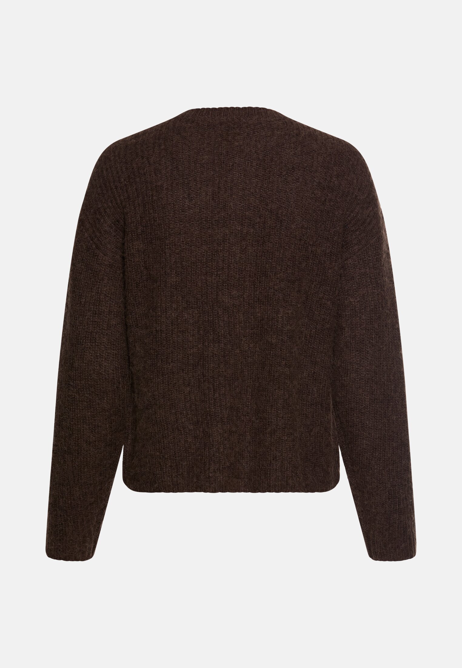 Women Cardigan with straight fit Brown frontal back