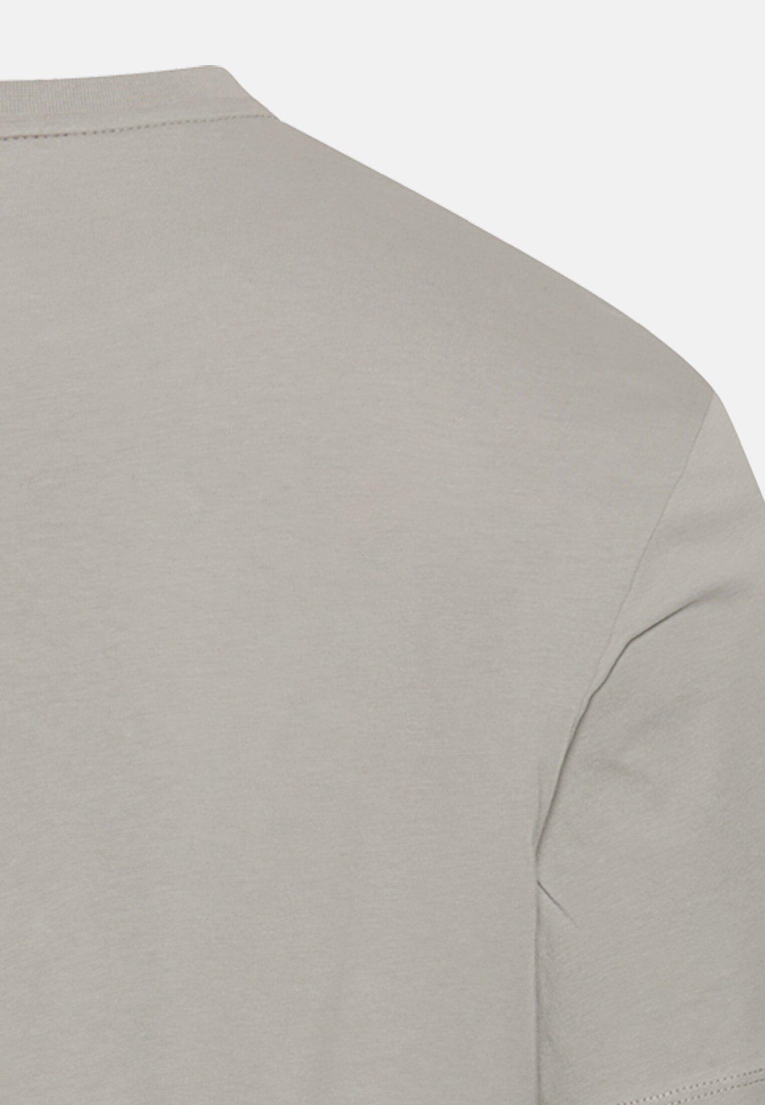 Herren T-Shirt mit Logoprint aus organic Cotton Grau hinten nah