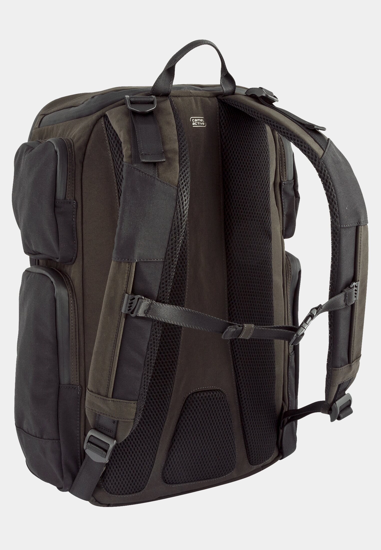 Men BROOKLYN Ultra light weight nylon backpack Brown frontal back