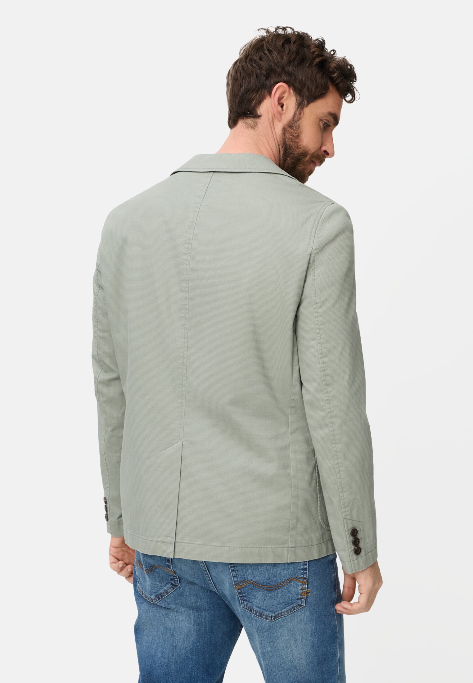 Heren Elastisch colbert met veiligheidszak Khaki gedragen achter