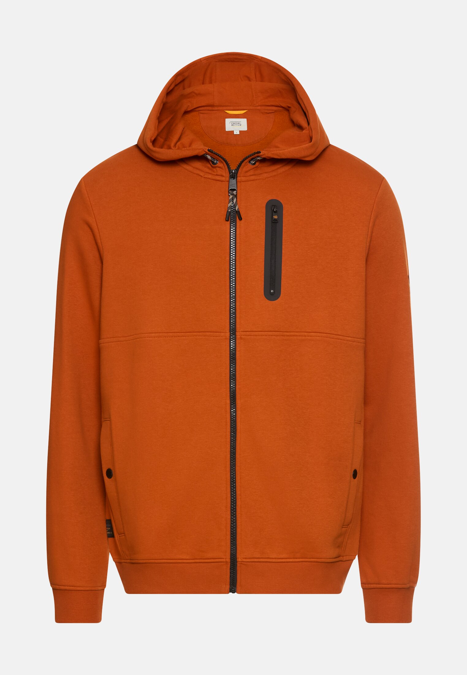 Herren Sweatjacke mit Kapuze Zimt frontal vorn