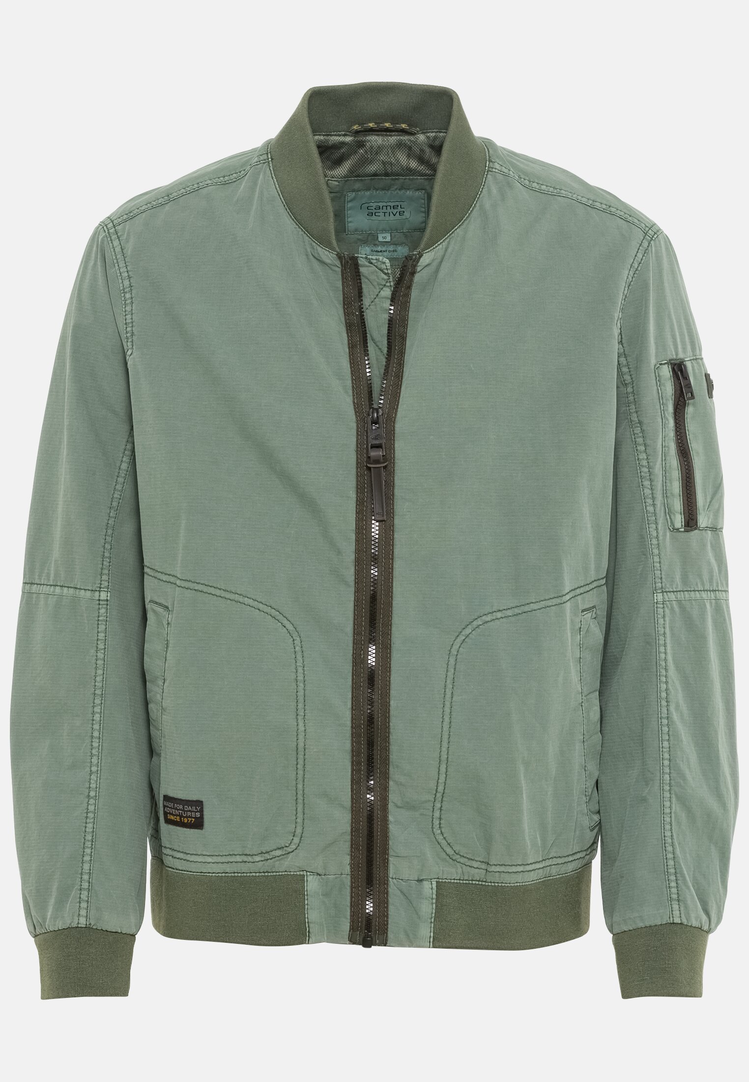 Herren Blouson mit Collegekragen Grün frontal vorn