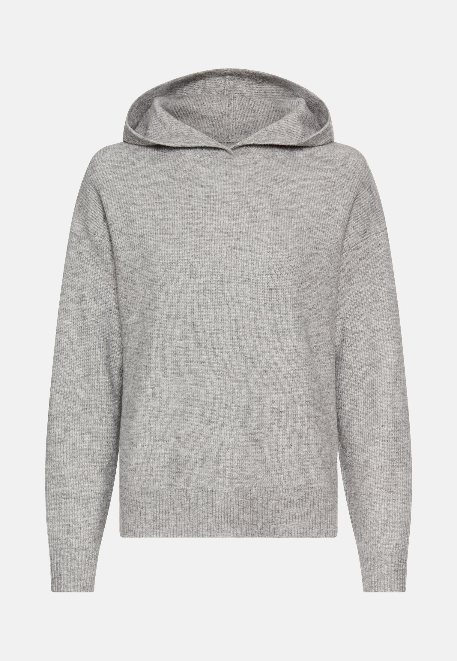 Women Knitted sweater with hood Gray frontal front