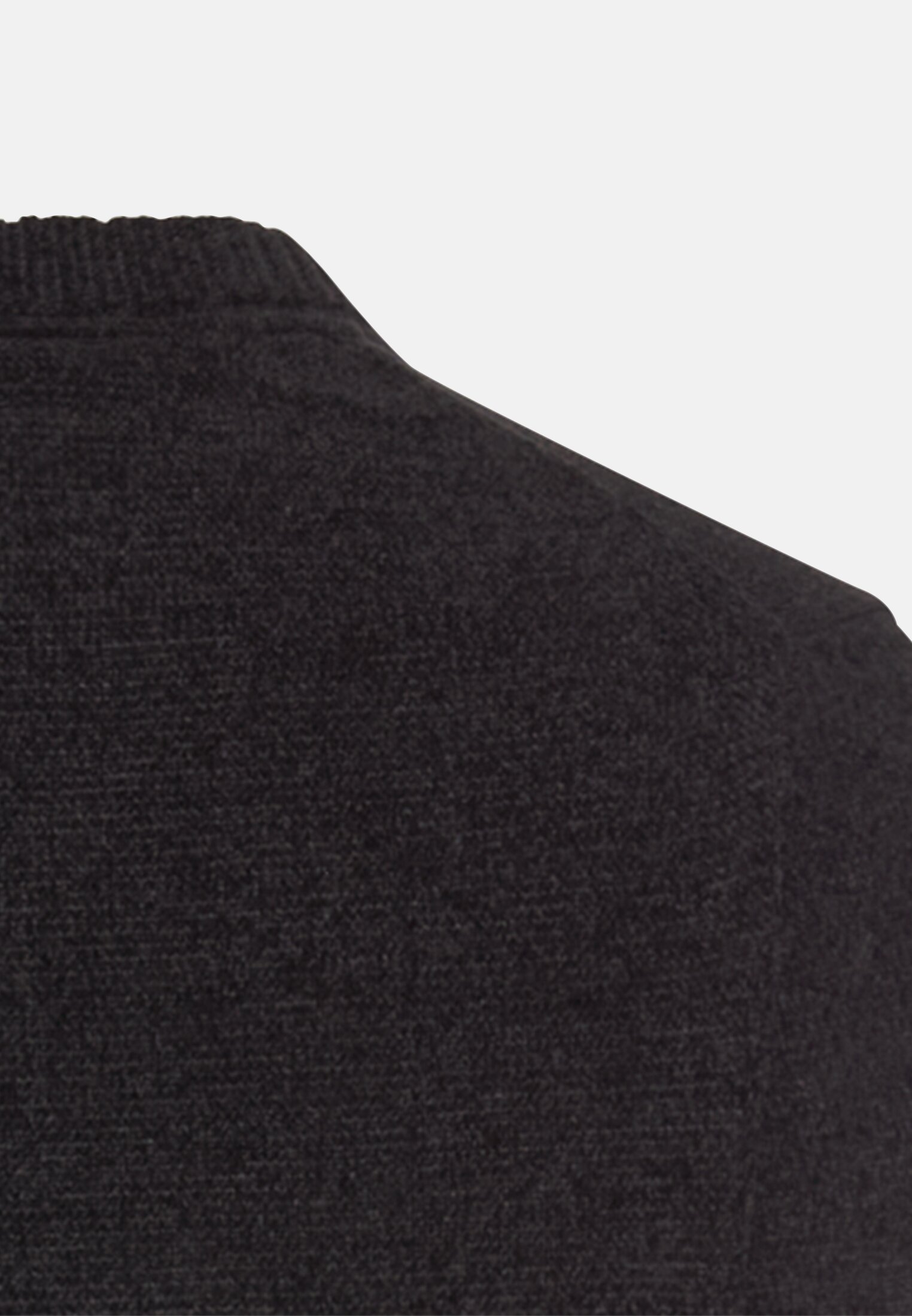 Men Sweater with round neck collar Black close back