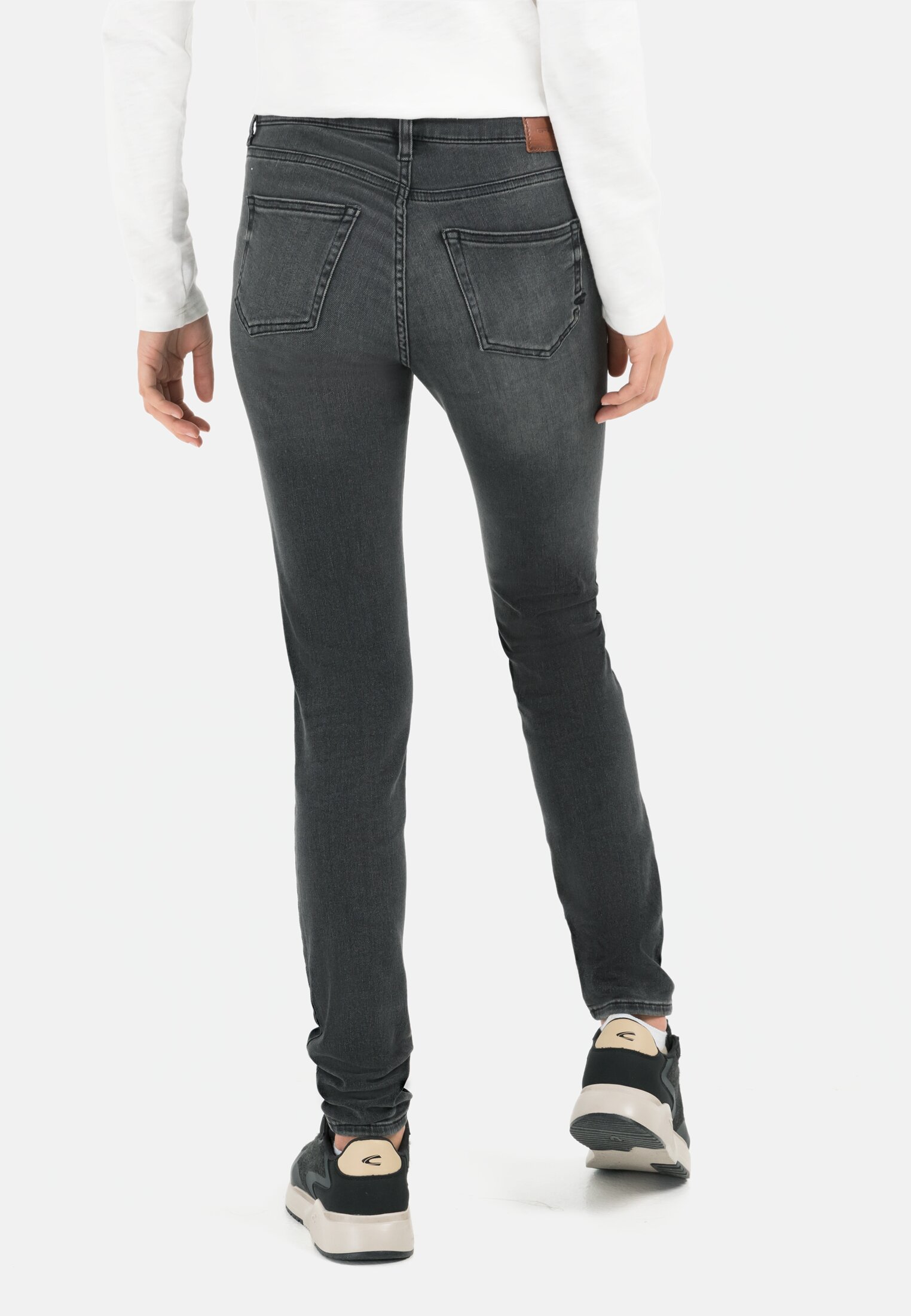 Women Slim Fit Denim Grey worn back