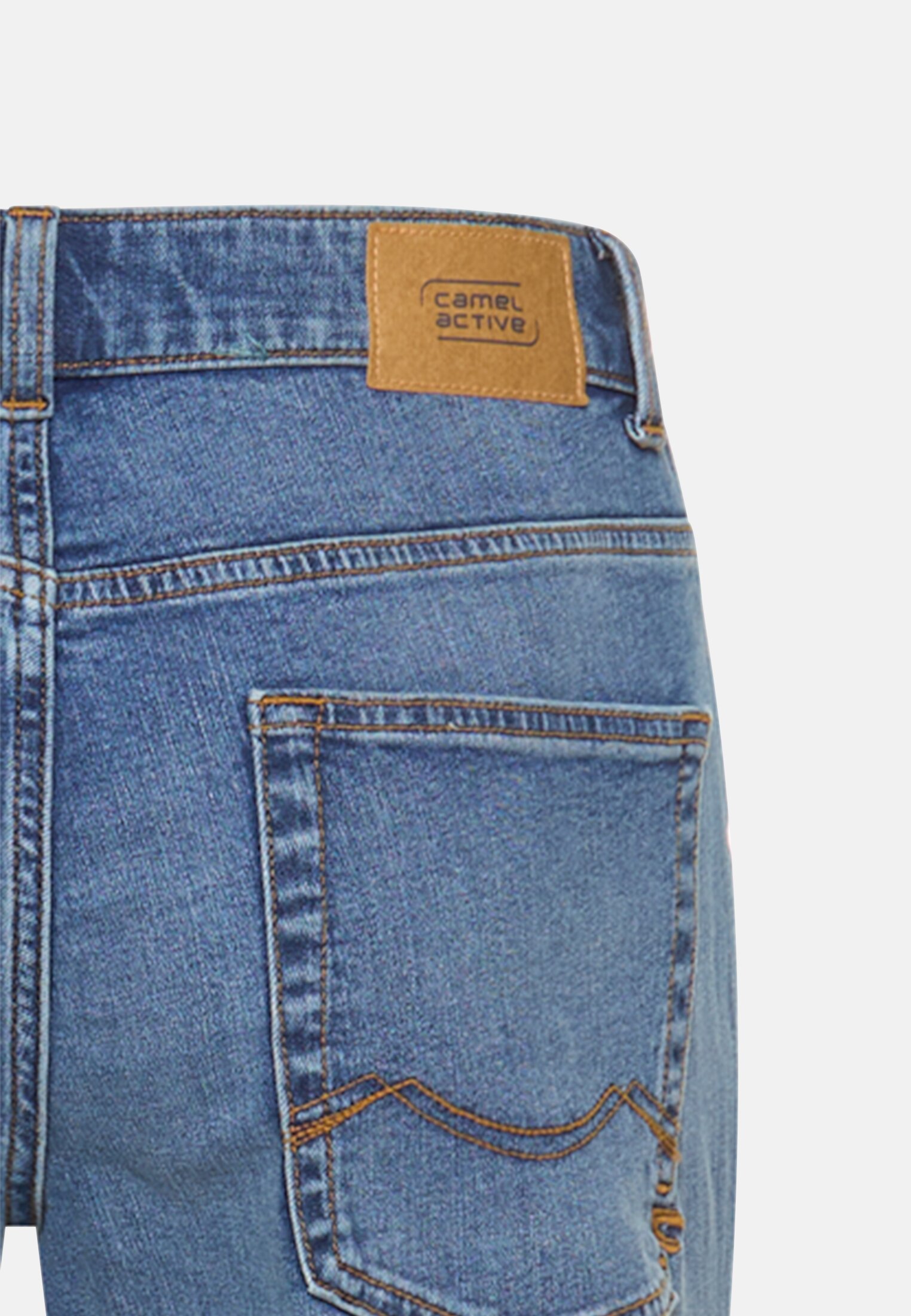 Herren Regular Fit 5-Pocket Hose Blau hinten nah