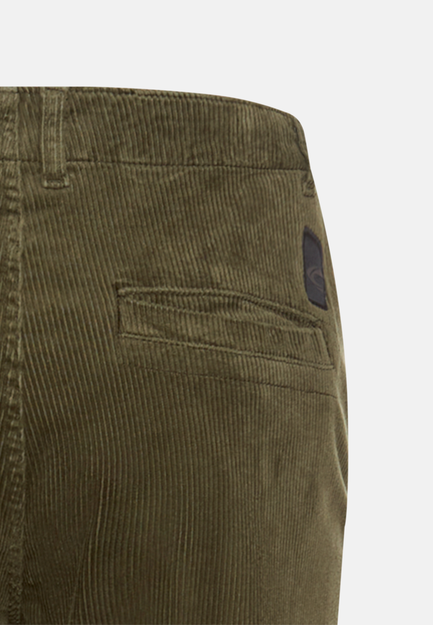 Herren Regular Fit Chino Hose aus Cord Waldgrün hinten nah