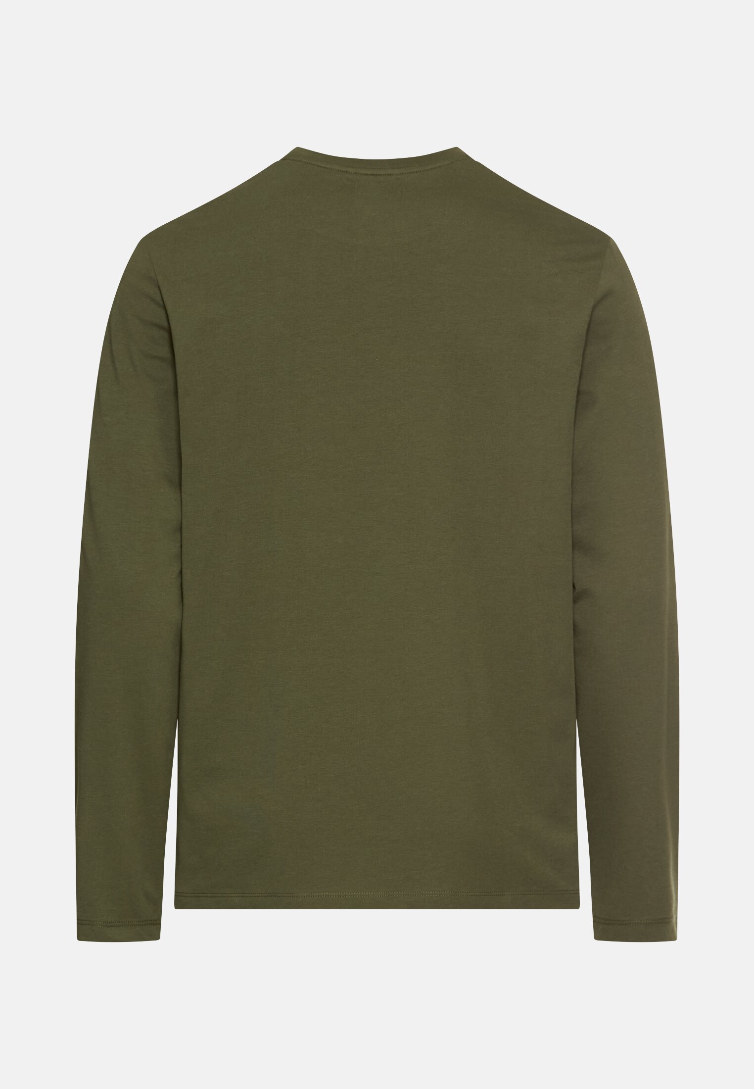 Herren fleXXXactive® Langarmshirt aus einem Baumwollmix Waldgrün frontal hinten