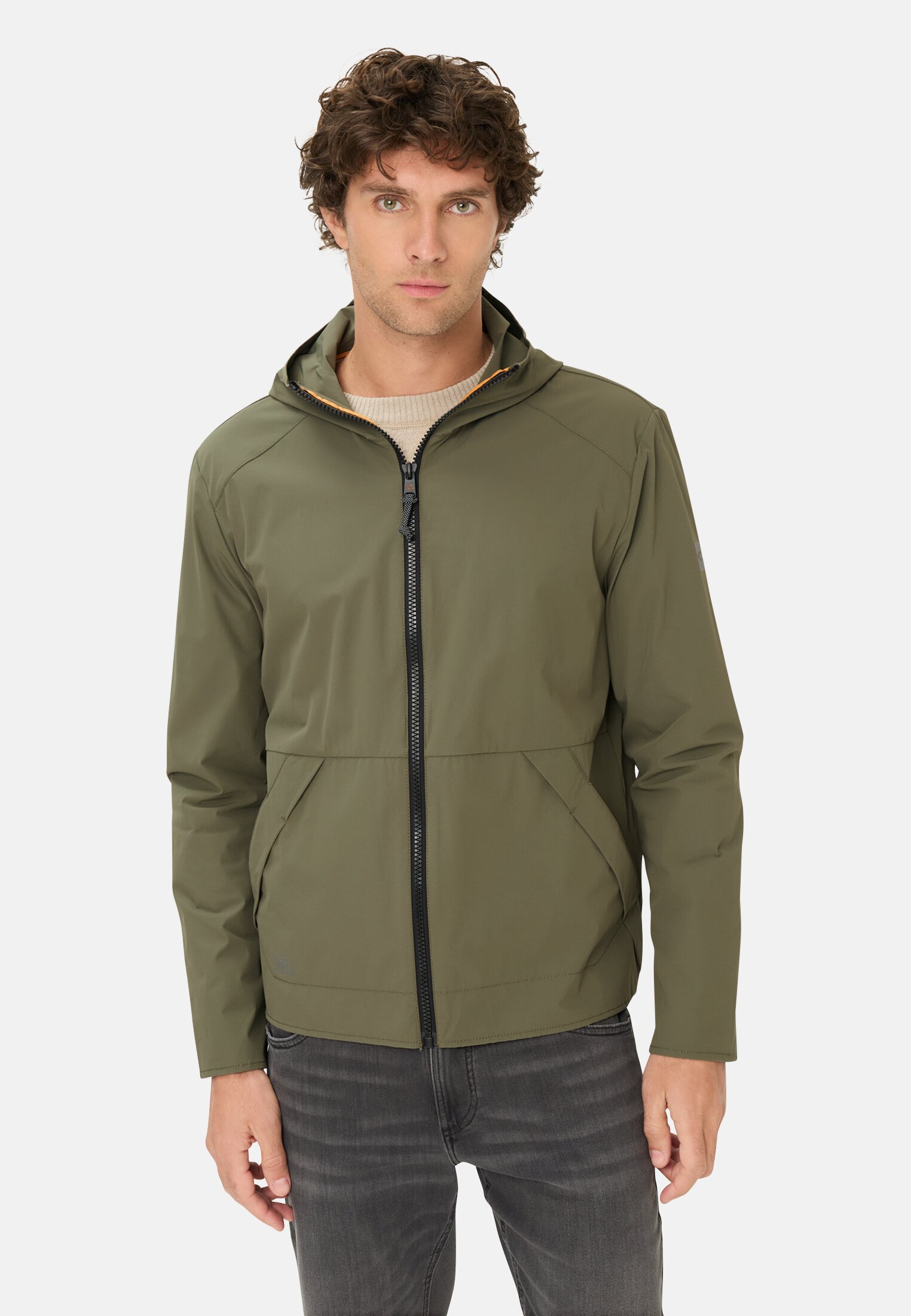 Heren Gemakkelijk in te pakken jas met capuchon Olijfgroen gedragen voor