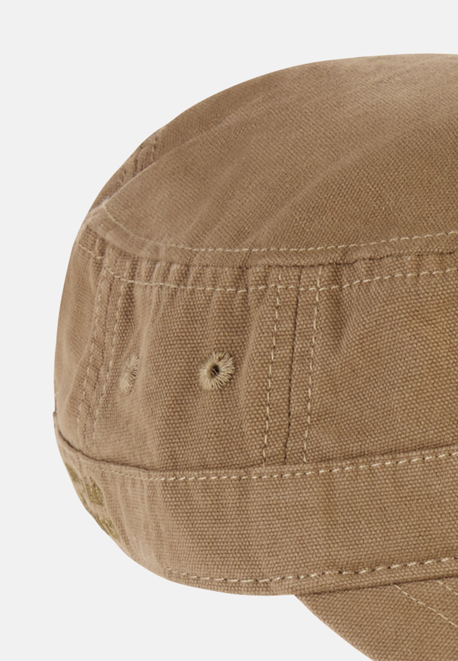 Herren Größenverstellbare Kuba-Cap aus Organic Cotton Braun vorne nah