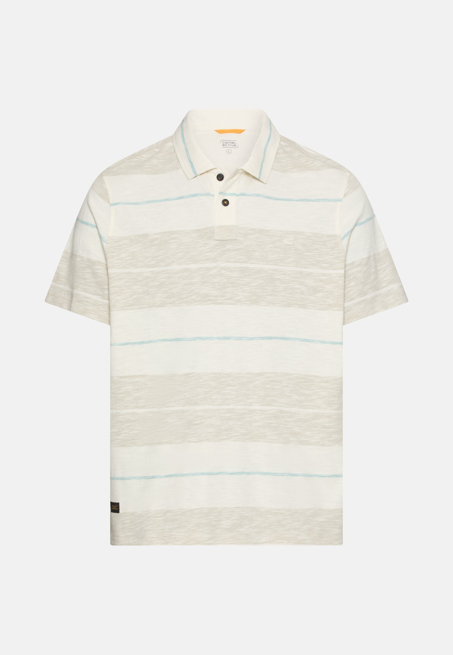 Herren Poloshirt aus reiner Baumwolle Beige frontal vorn