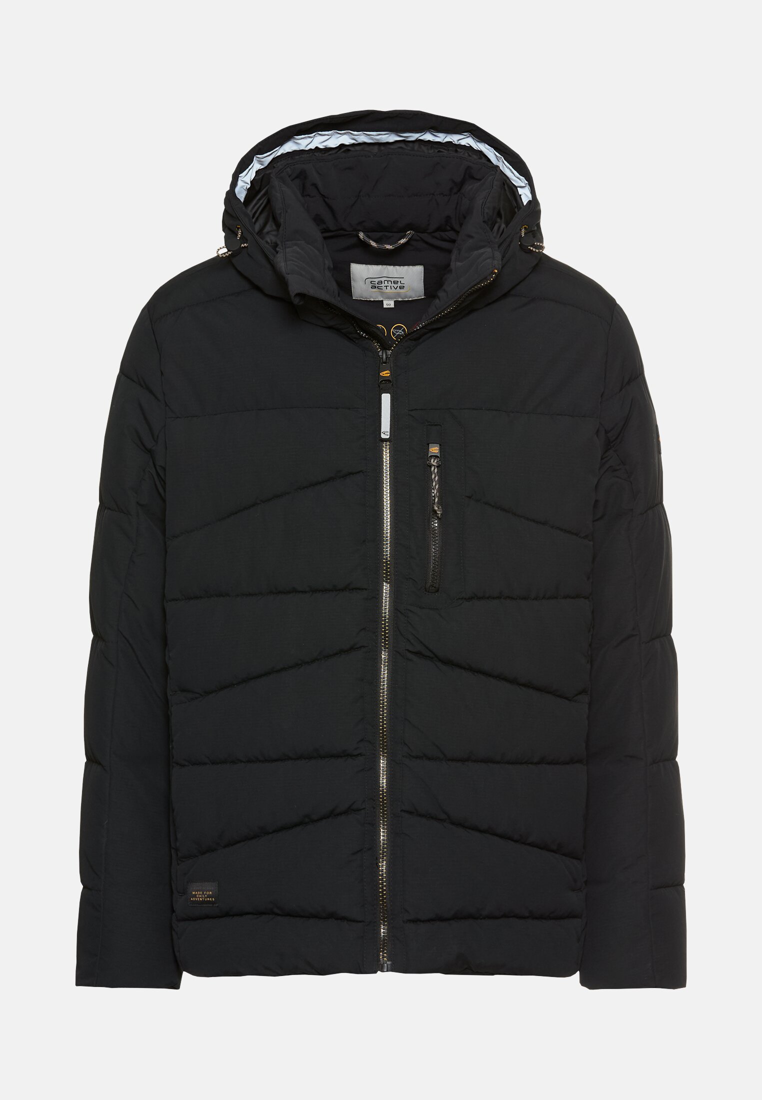 camelactive_Blouson_Schwarz_430150-6N47-88_0G Heren Winterjas met afneembare capuchon Zwart frontaal voor