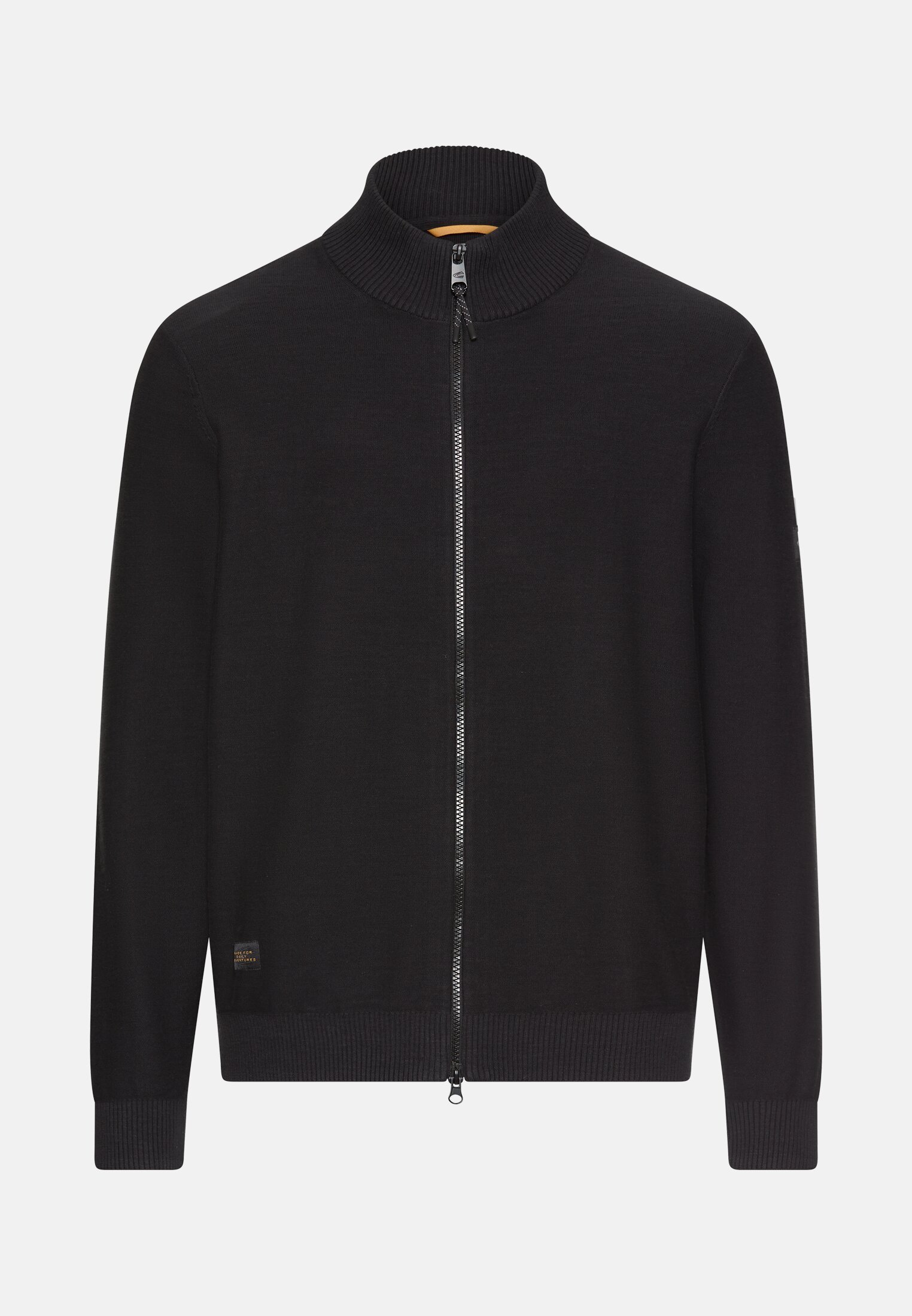 Heren Gebreid vest van puur katoen Asphalt frontaal voor