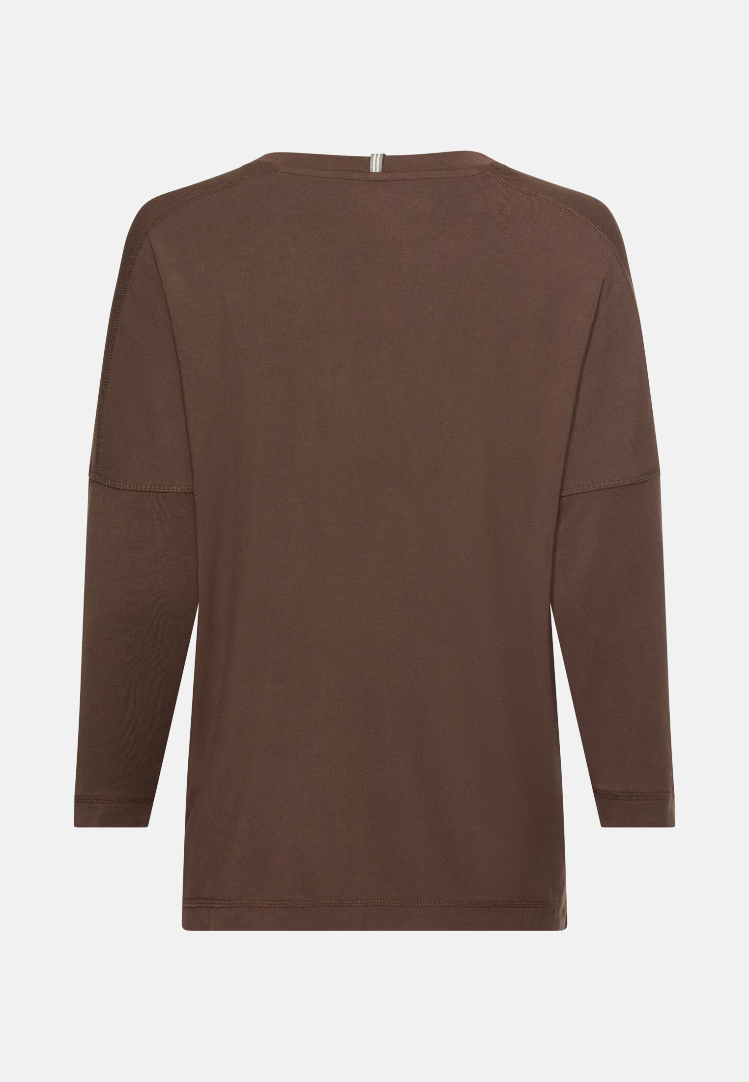 Damen T-Shirt mit 3/4-Ärmeln Braun frontal hinten