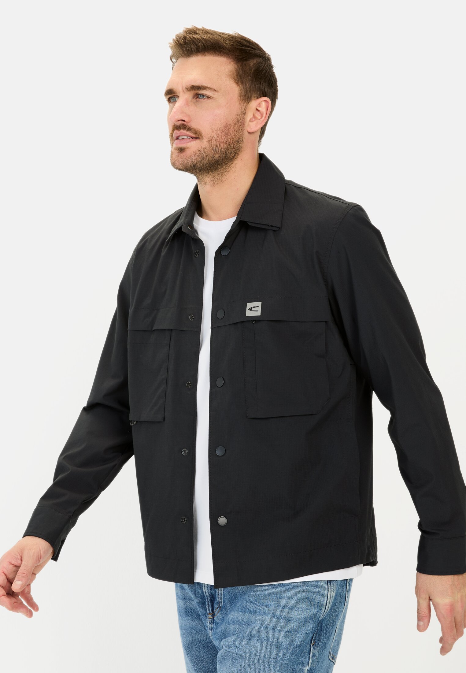 Men Functional overshirt made from a cotton mix Dark Blue worn front
