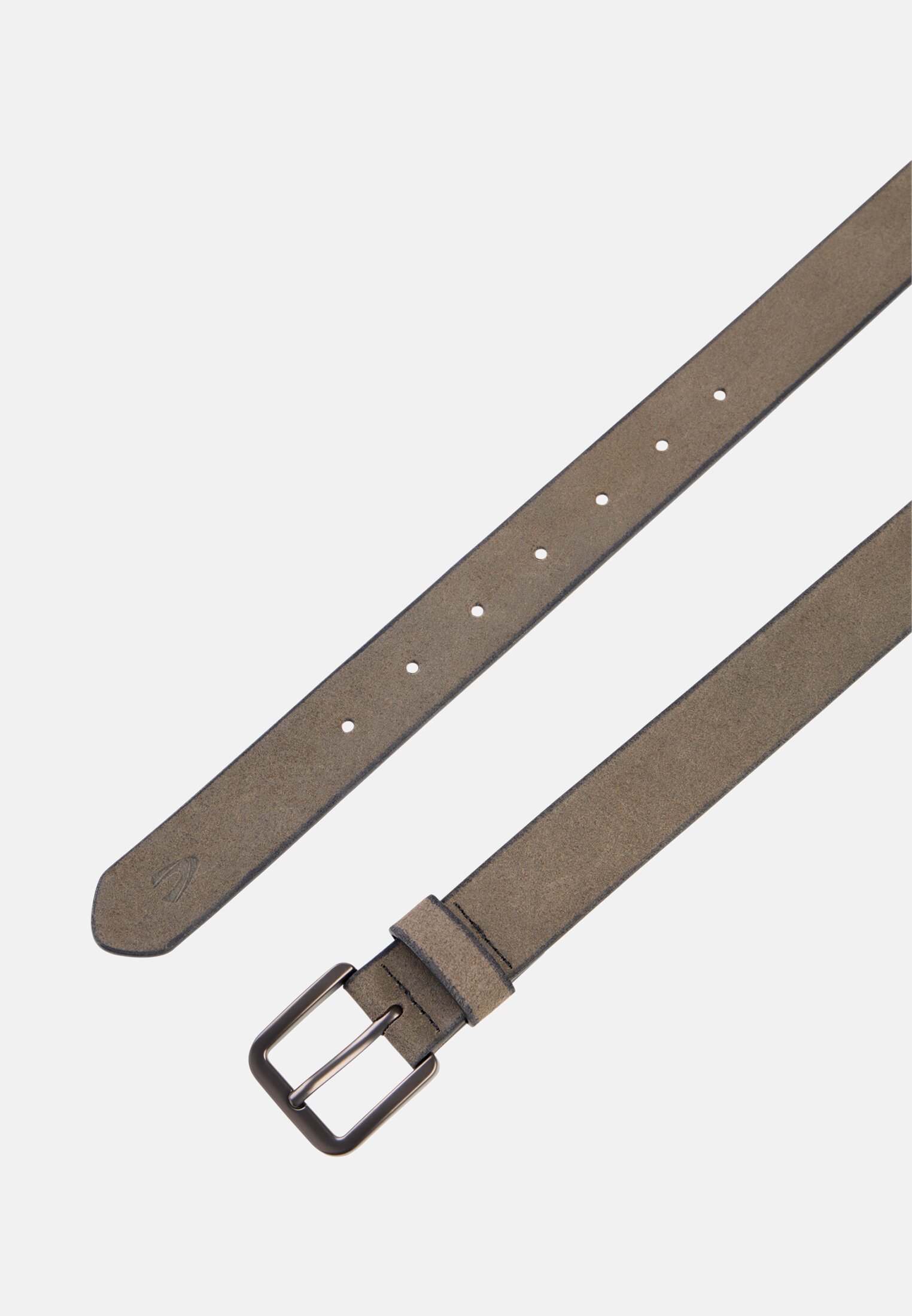 Men Belt made from pure leather Grey front close