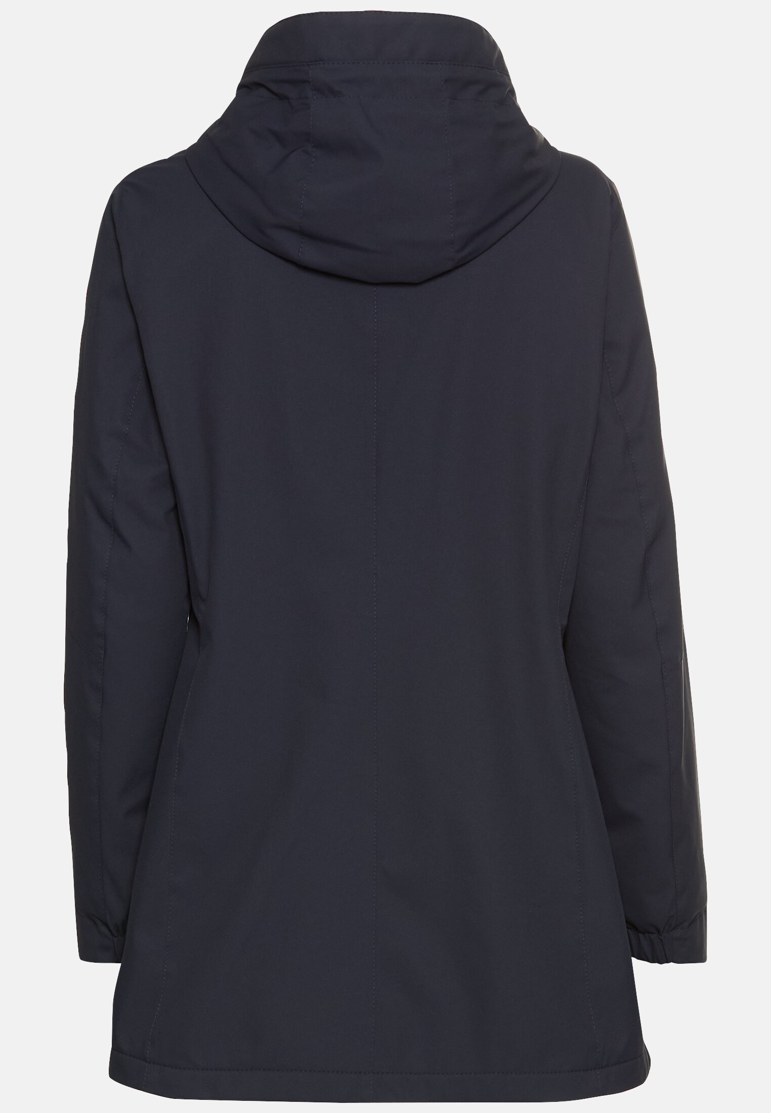 Vrouwen Functioneel jack van lichtgewicht softshell met capuchon en reflecterende details Donkerblauw frontaal achter