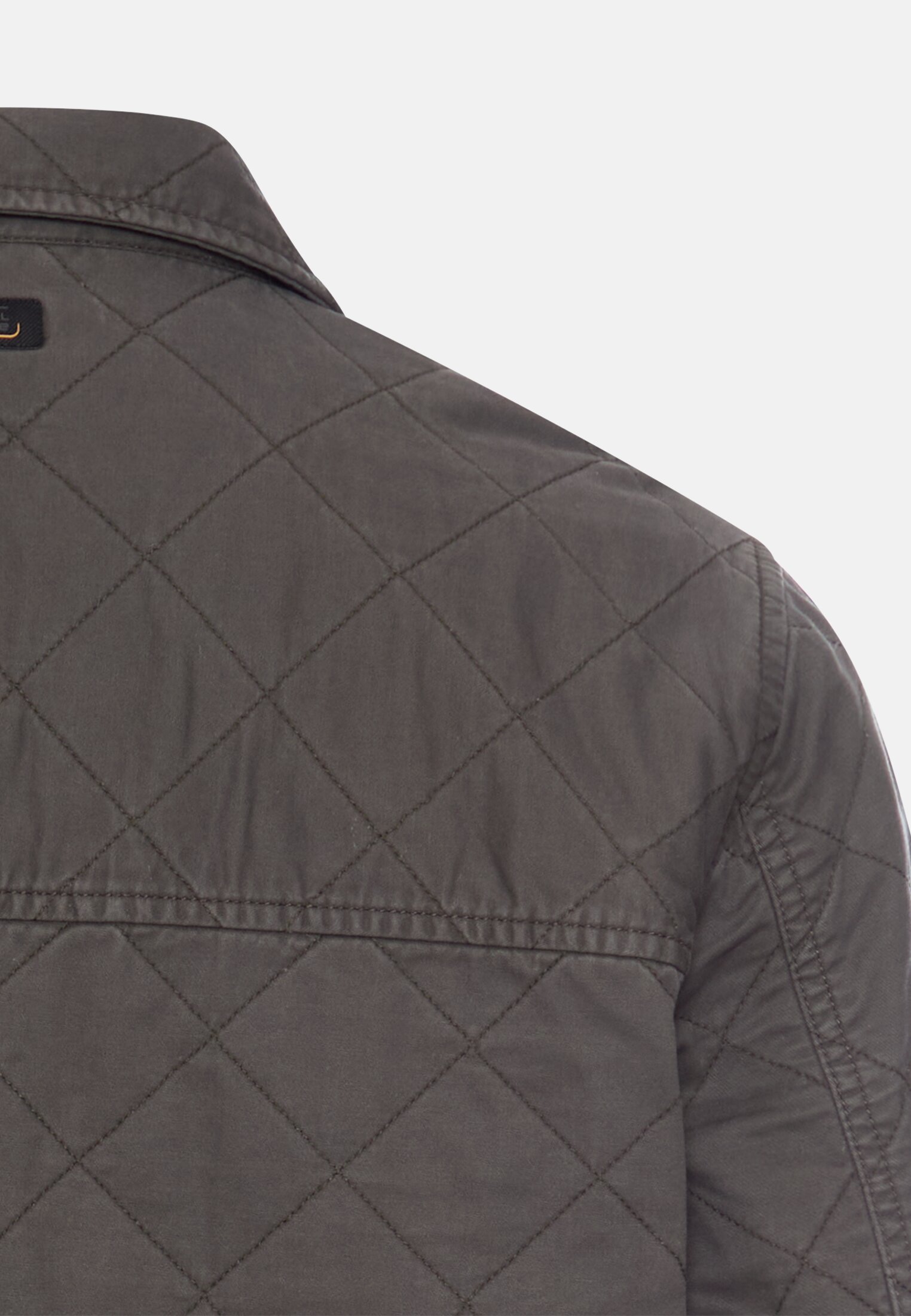 Herren Overshirt mit Rautenmuster Graphitgrau hinten nah