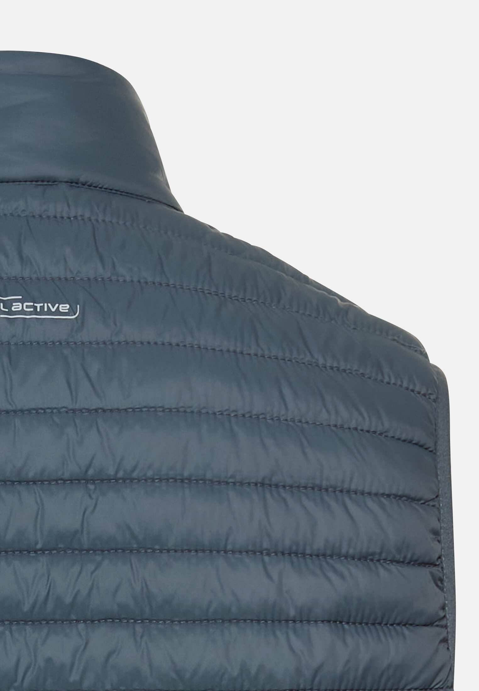 Herren Steppweste aus recyceltem Polyamid Tintenblau hinten nah