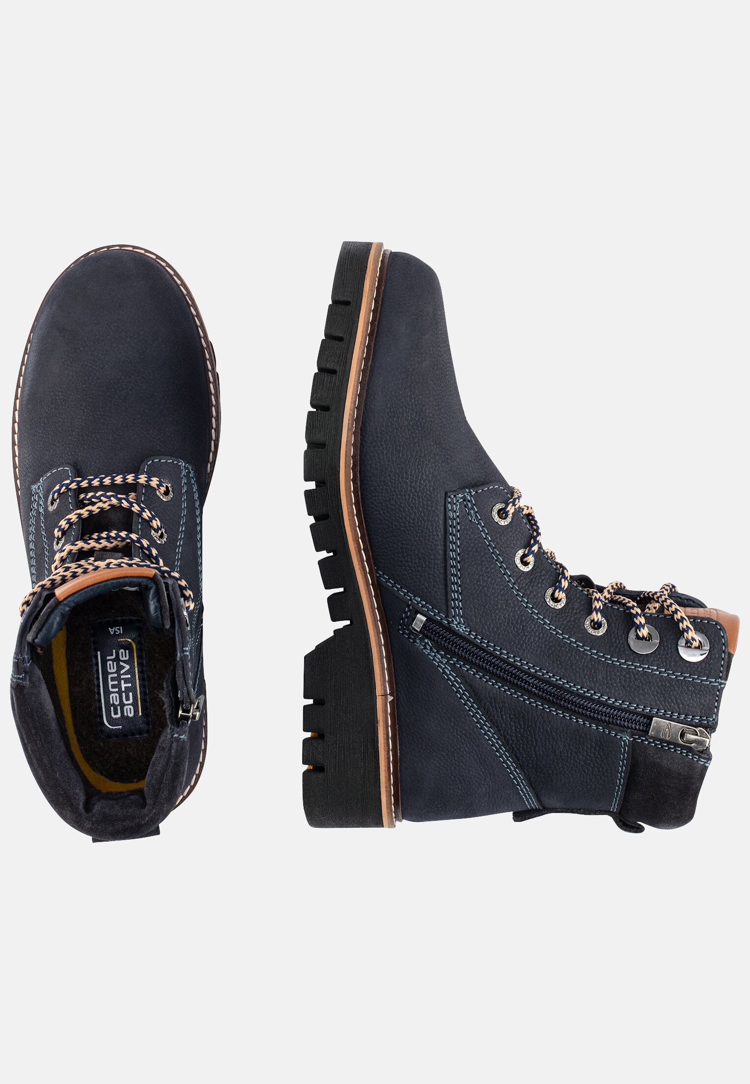 Women ISA Boot made of genuine leather Navy