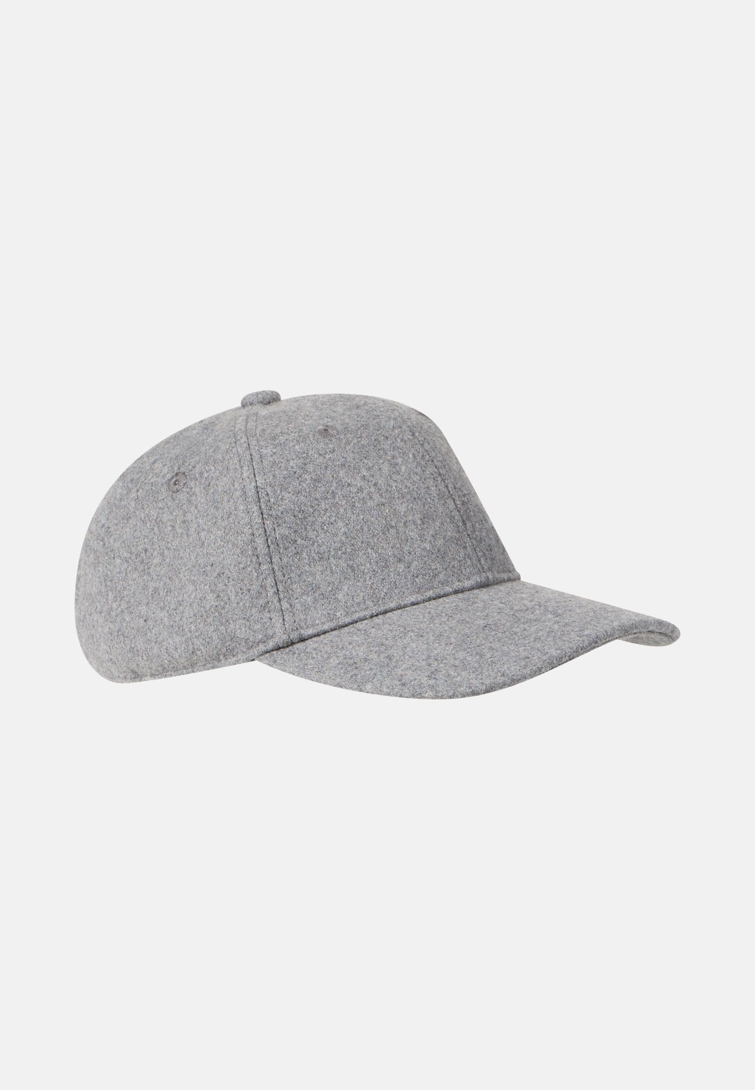 Men 6-panel cap made of wool mix Stone gray frontal front