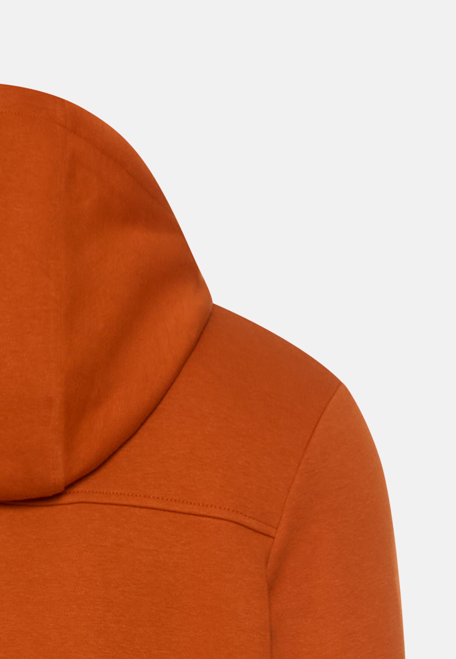 Herren Sweatjacke mit Kapuze Zimt hinten nah