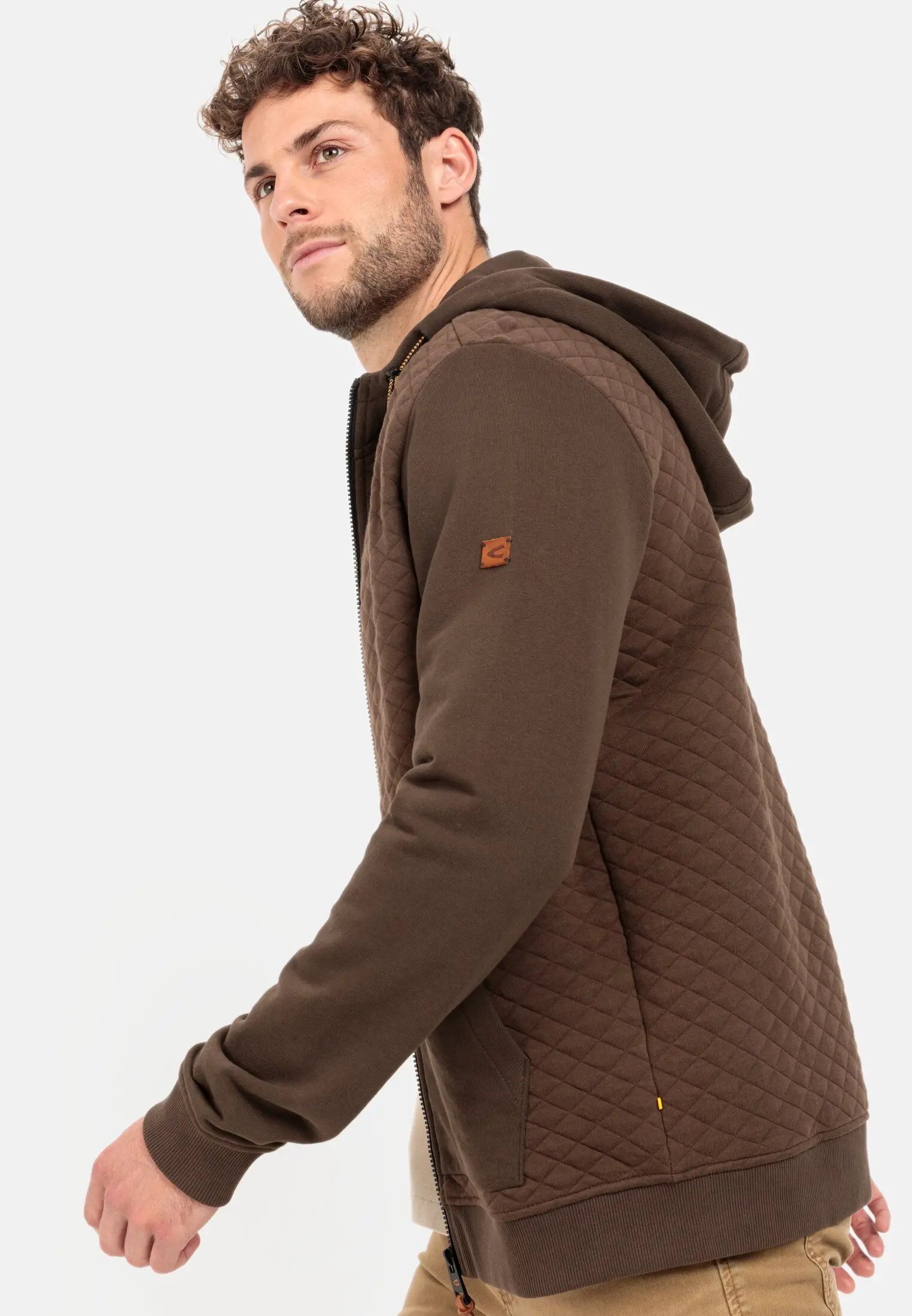 Gesteppte Sweatjacke für Herren in Braun | M