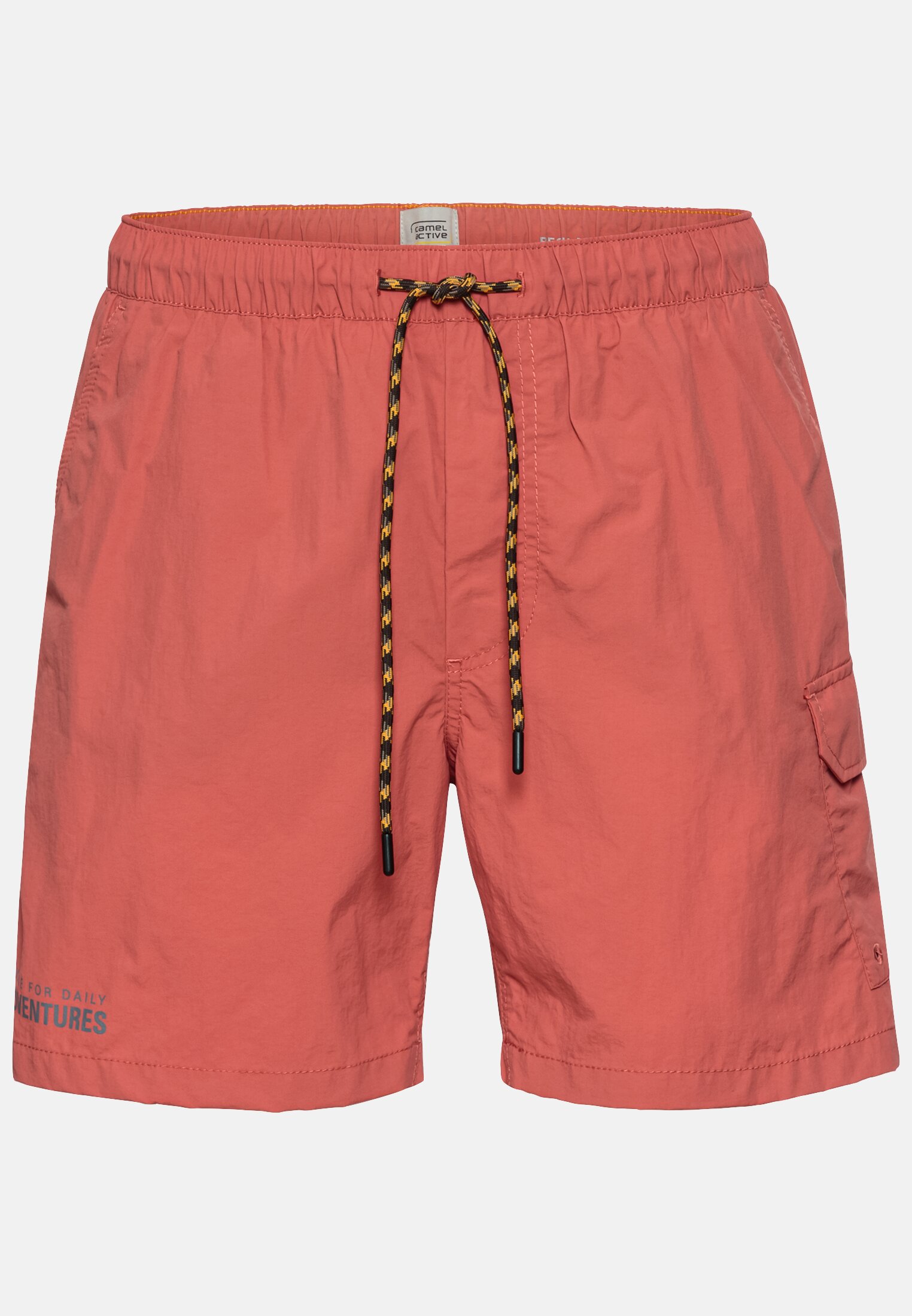 Men Beach shorts with a cargo pocket Red frontal front