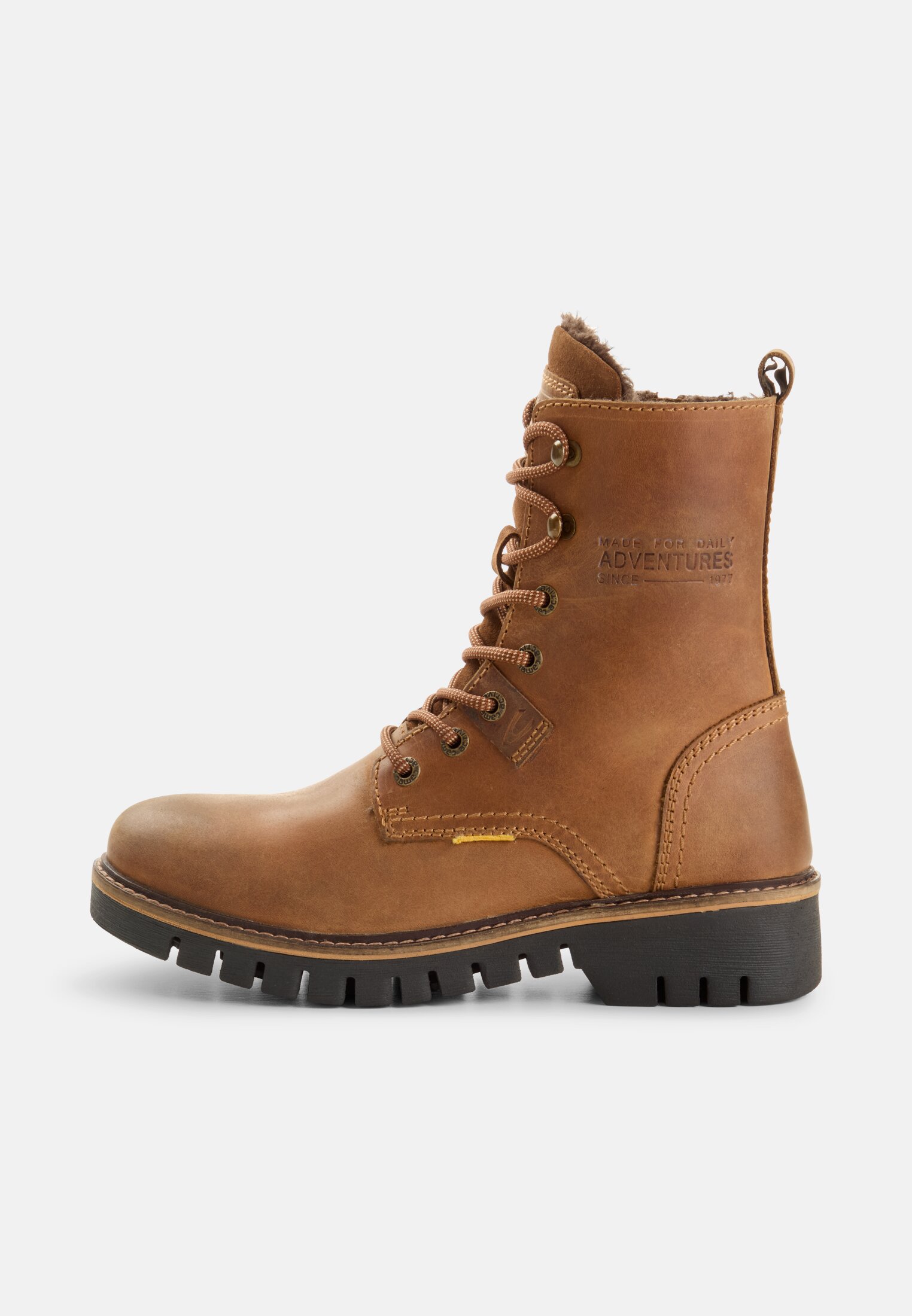 Damen Stiefelette aus echtem Leder Braun frontal vorn