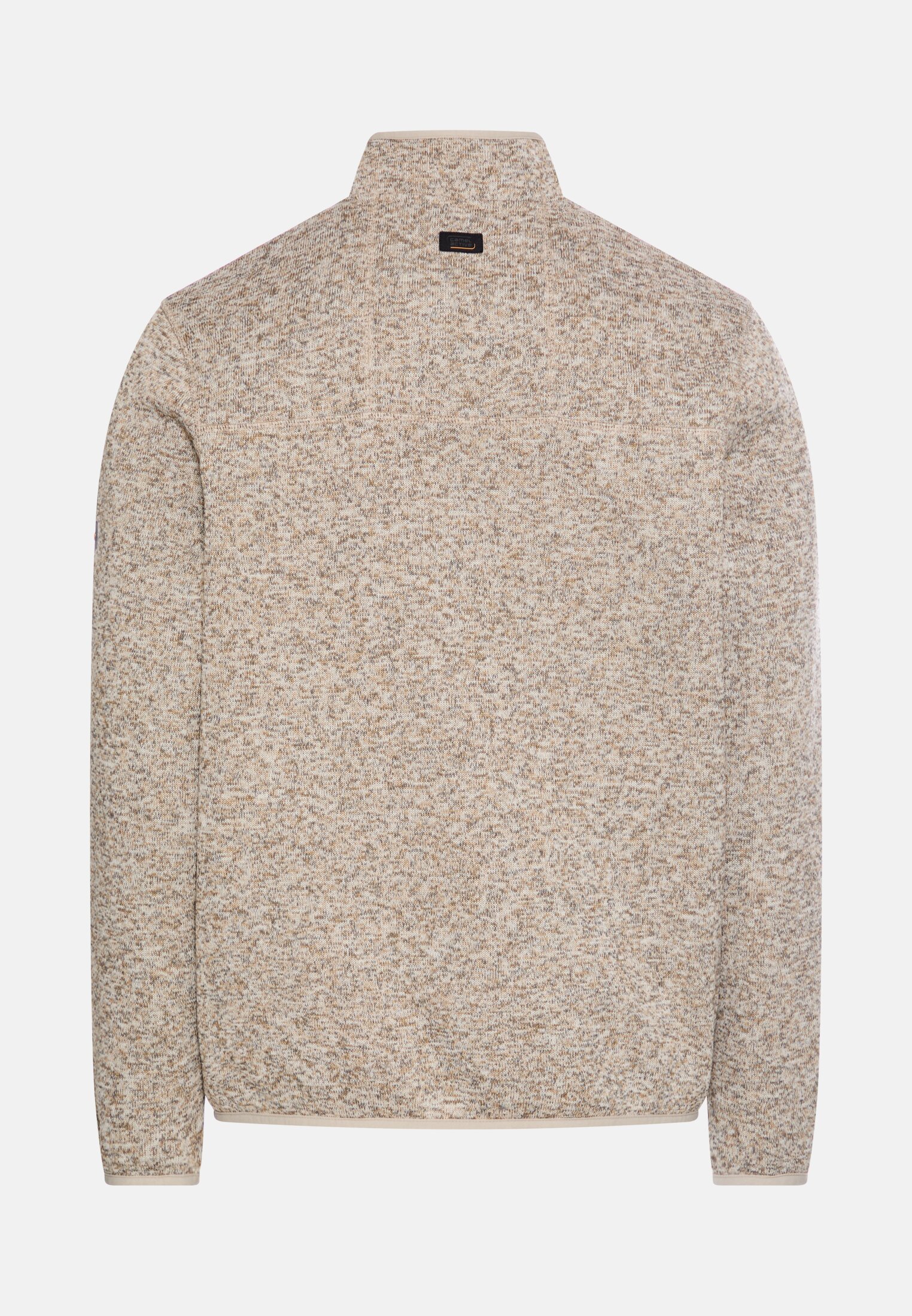 Men Knitted troyer in marled look Beige frontal back