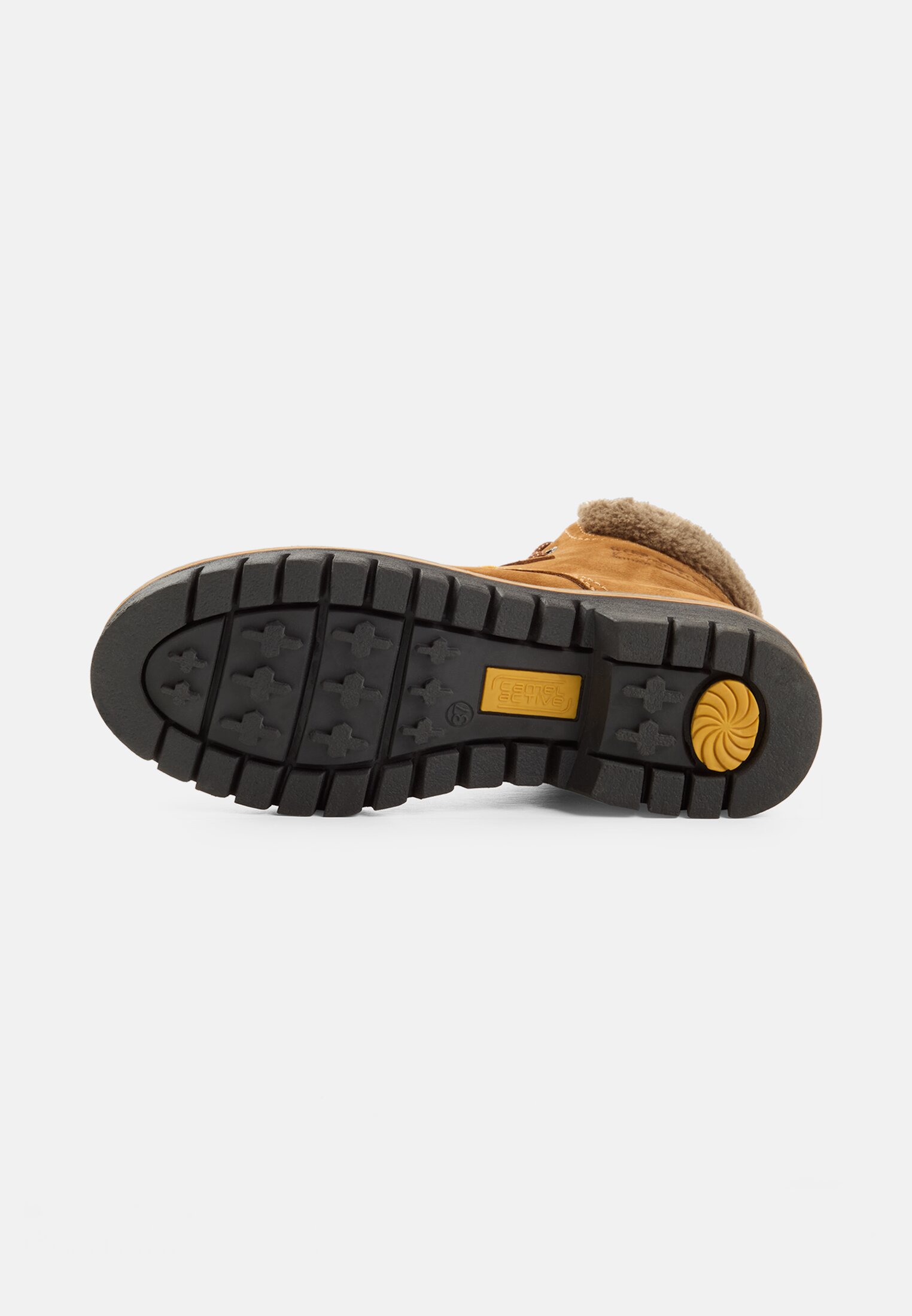 Damen Lederschuh mit Seitenzipper Orange hinten nah