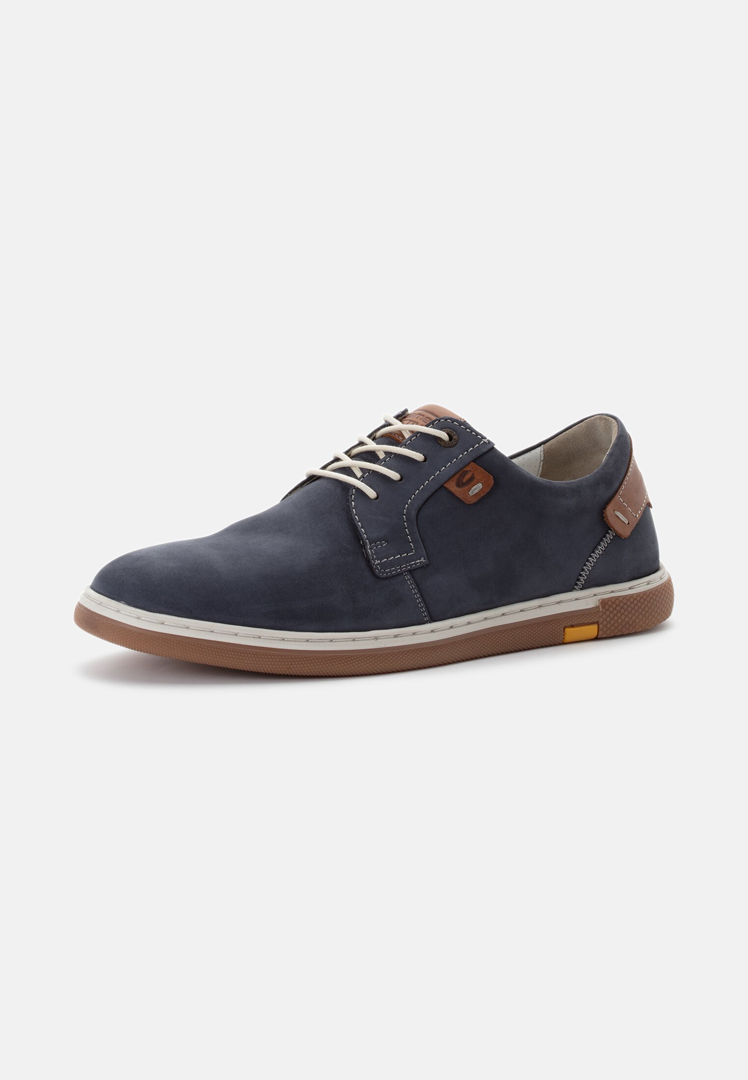 Herren Sneaker aus Leder Blau frontal hinten