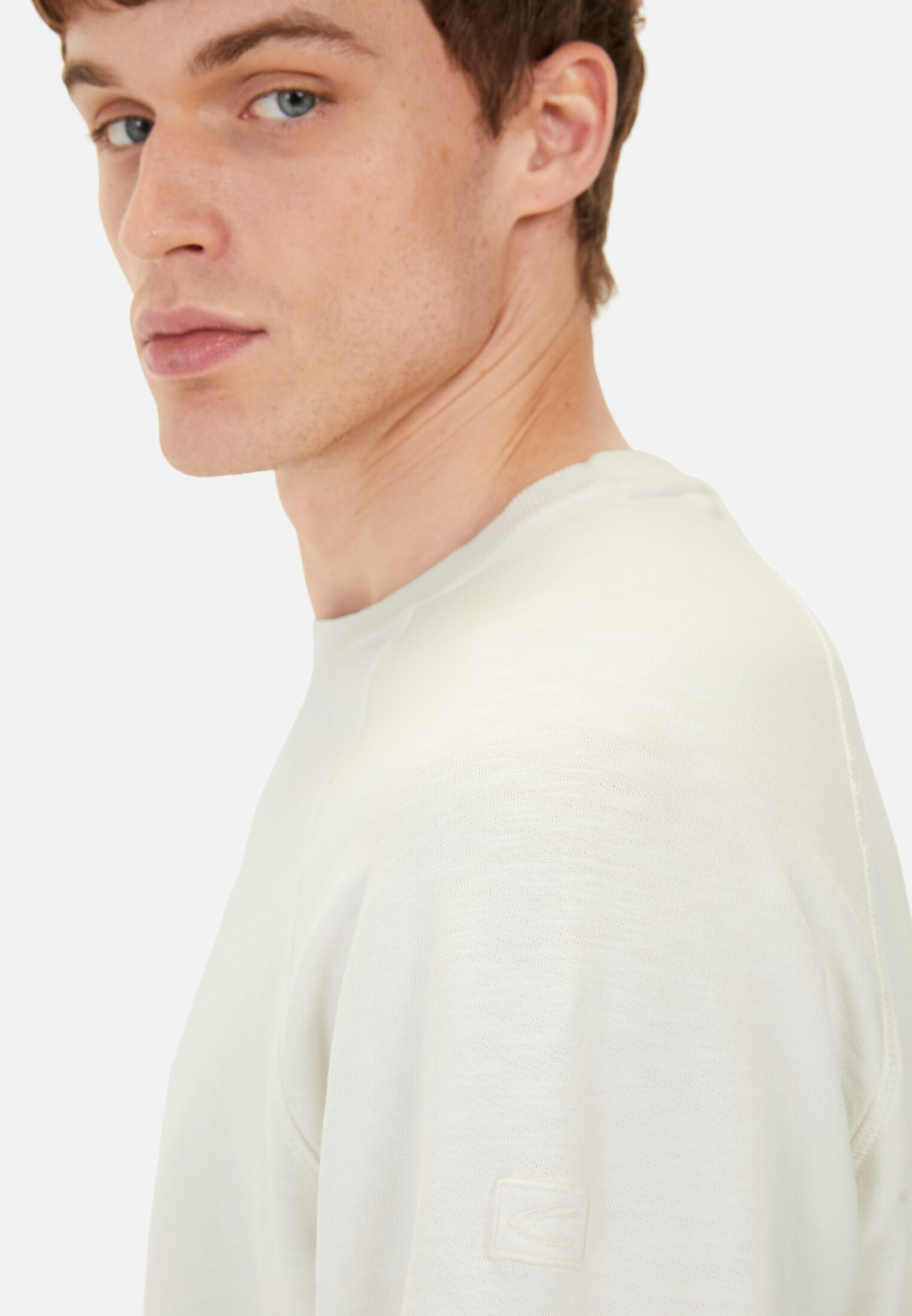 Men Sweatshirt made from pure Cotton Ecru