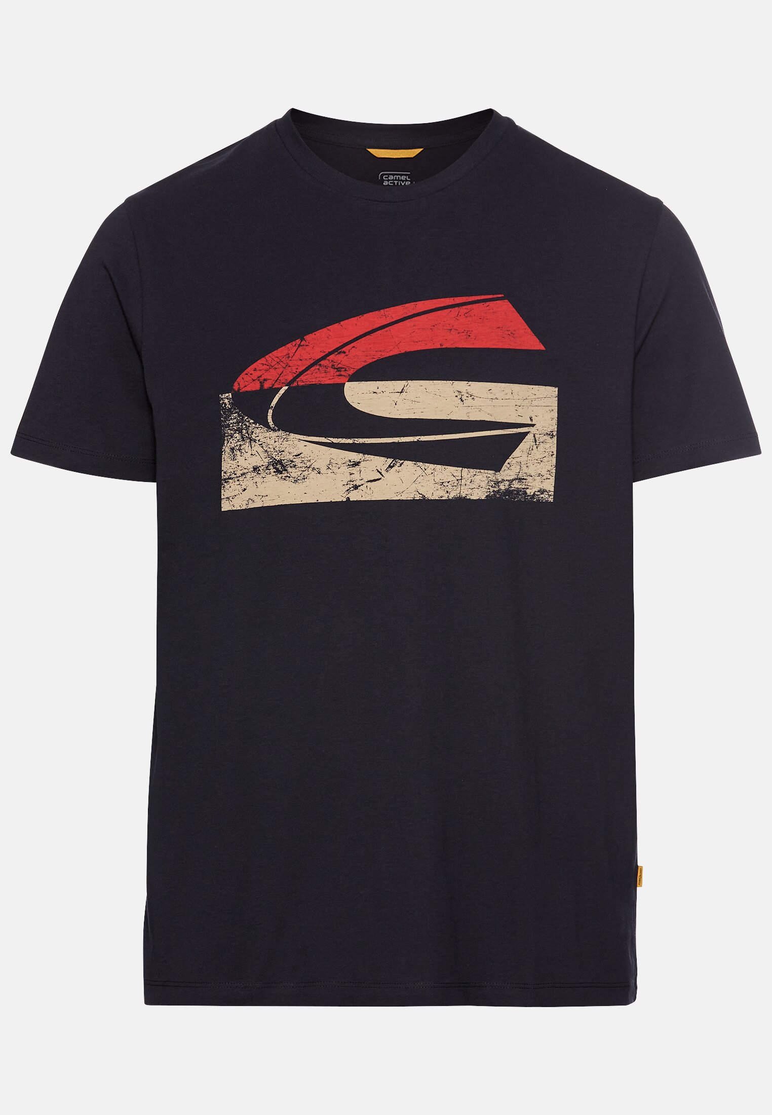 MI_0970F-5T94-48_0G-00 Herren T-Shirt mit Print Dunkelblau frontal vorn