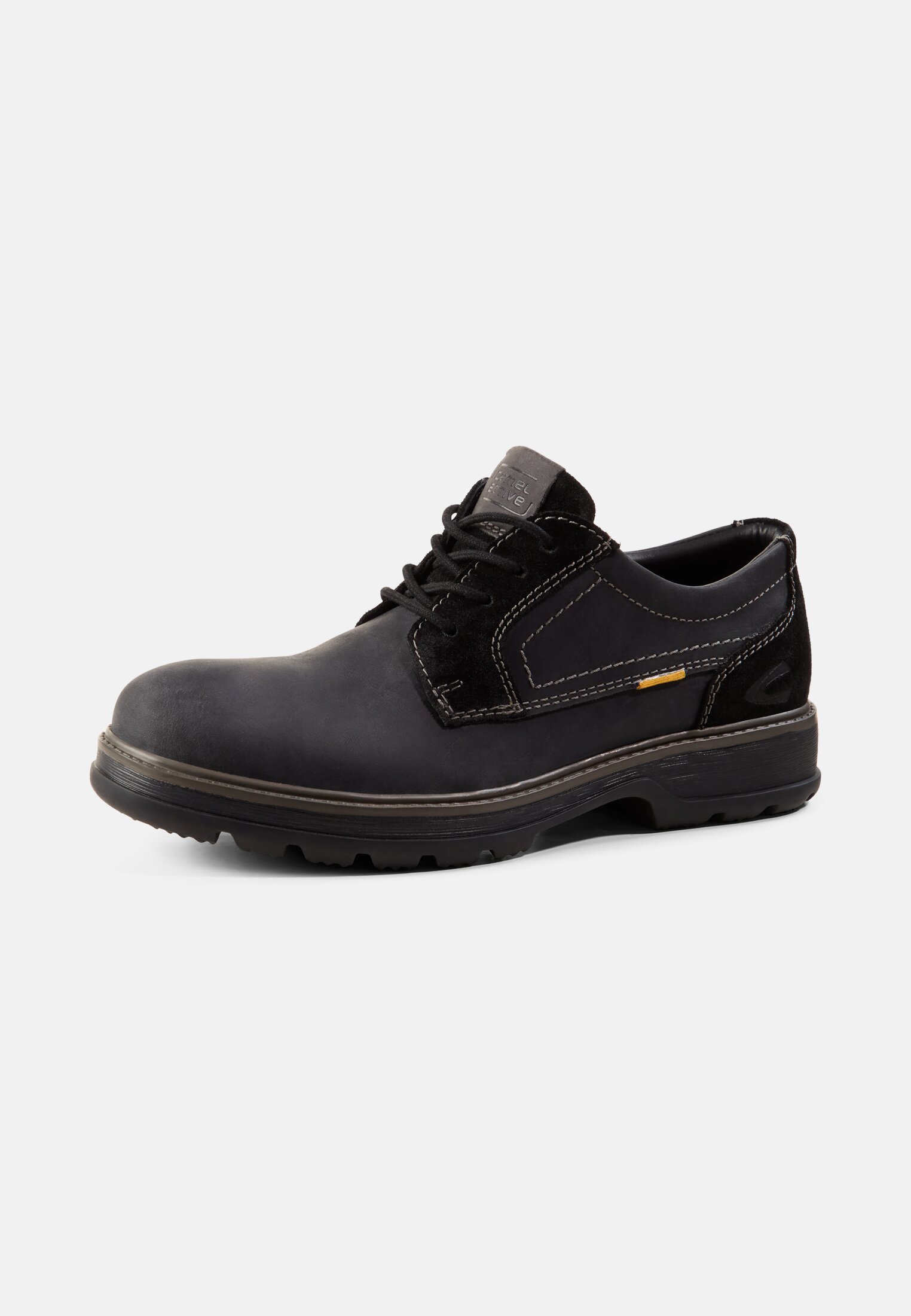 Men Lace-up shoe made of genuine leather Black frontal back