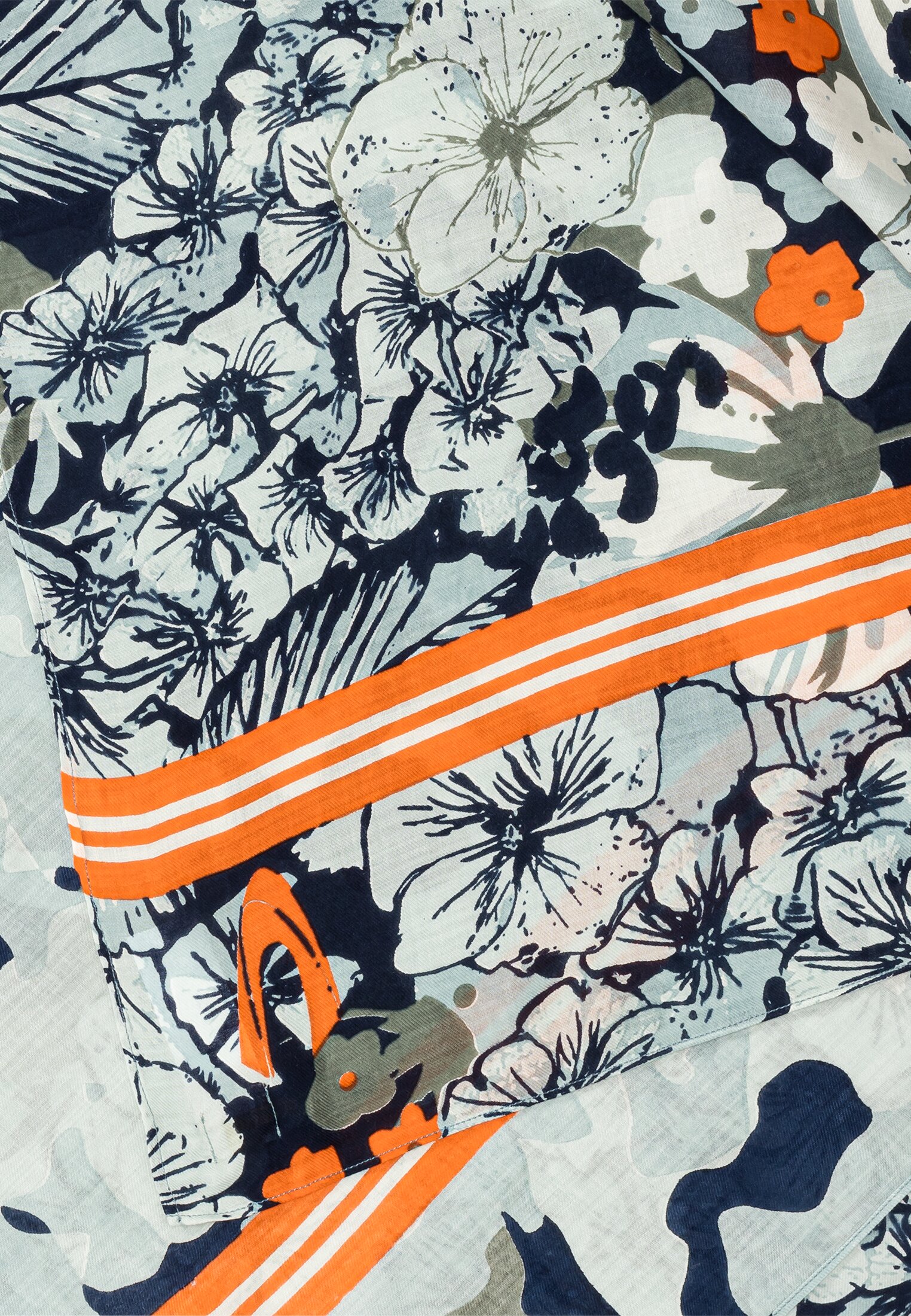 Damen Leichter Schal mit Wollanteil Mint vorne nah