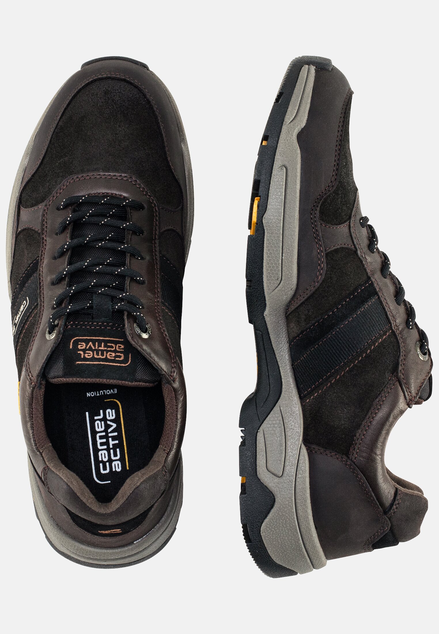 MI_CAEV001-0402-321_1G-00 Herren Sneaker aus echtem Rindsleder Dunkelbraun frontal oben