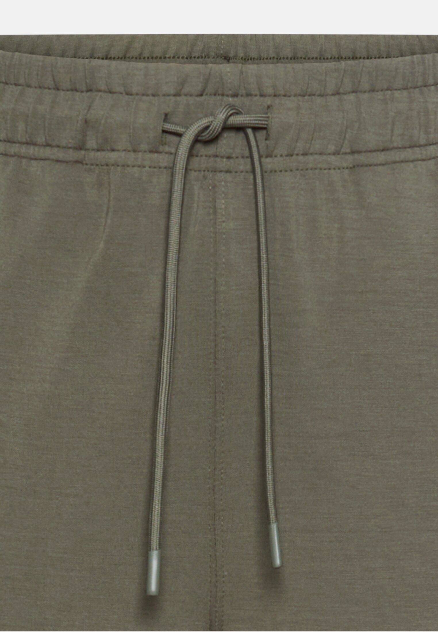 Damen Casual Hose mit verstellbarem Bund Dunkelgrün vorne nah