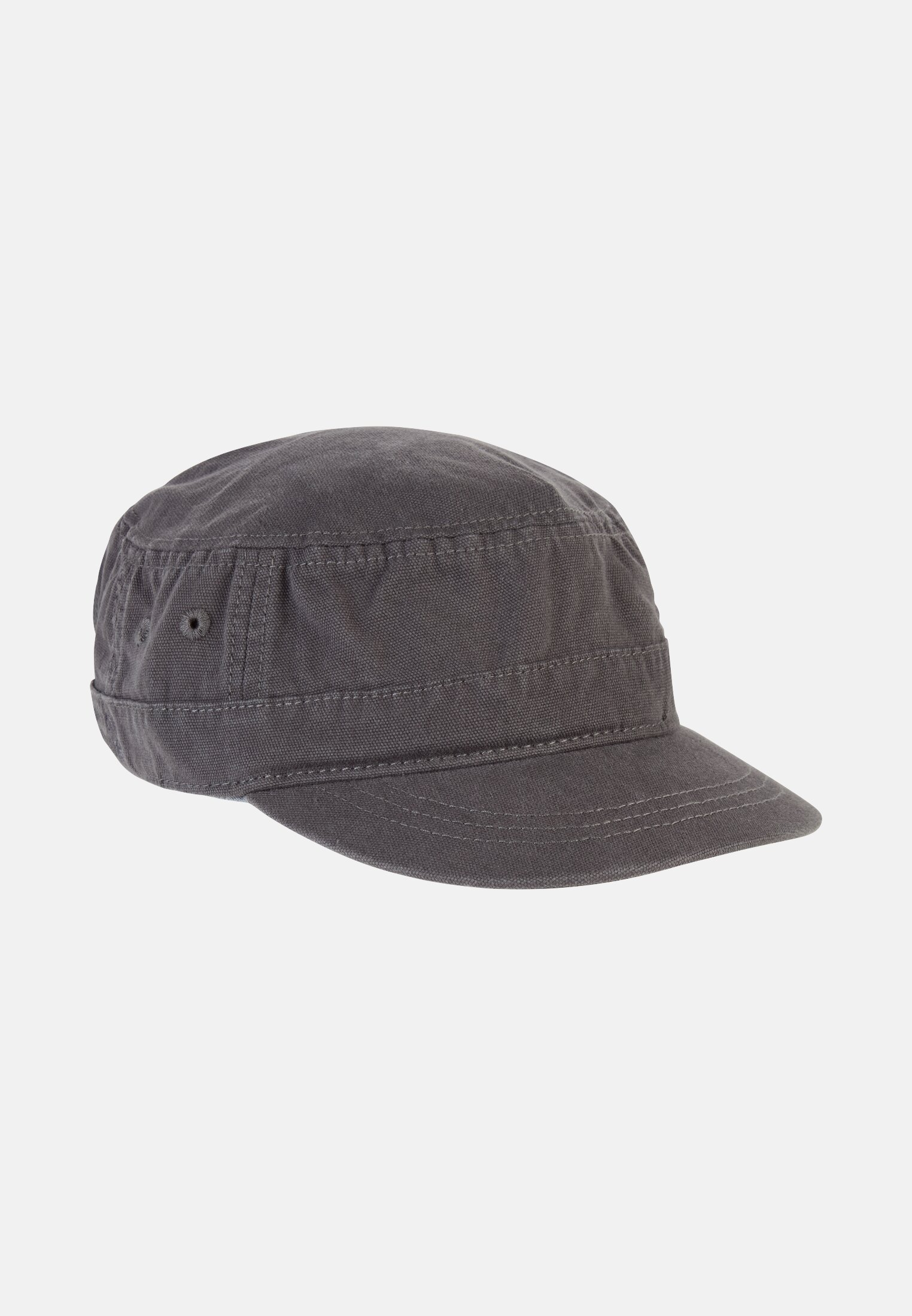 Herren Größenverstellbare Kuba-Cap aus Organic Cotton Grau frontal vorn