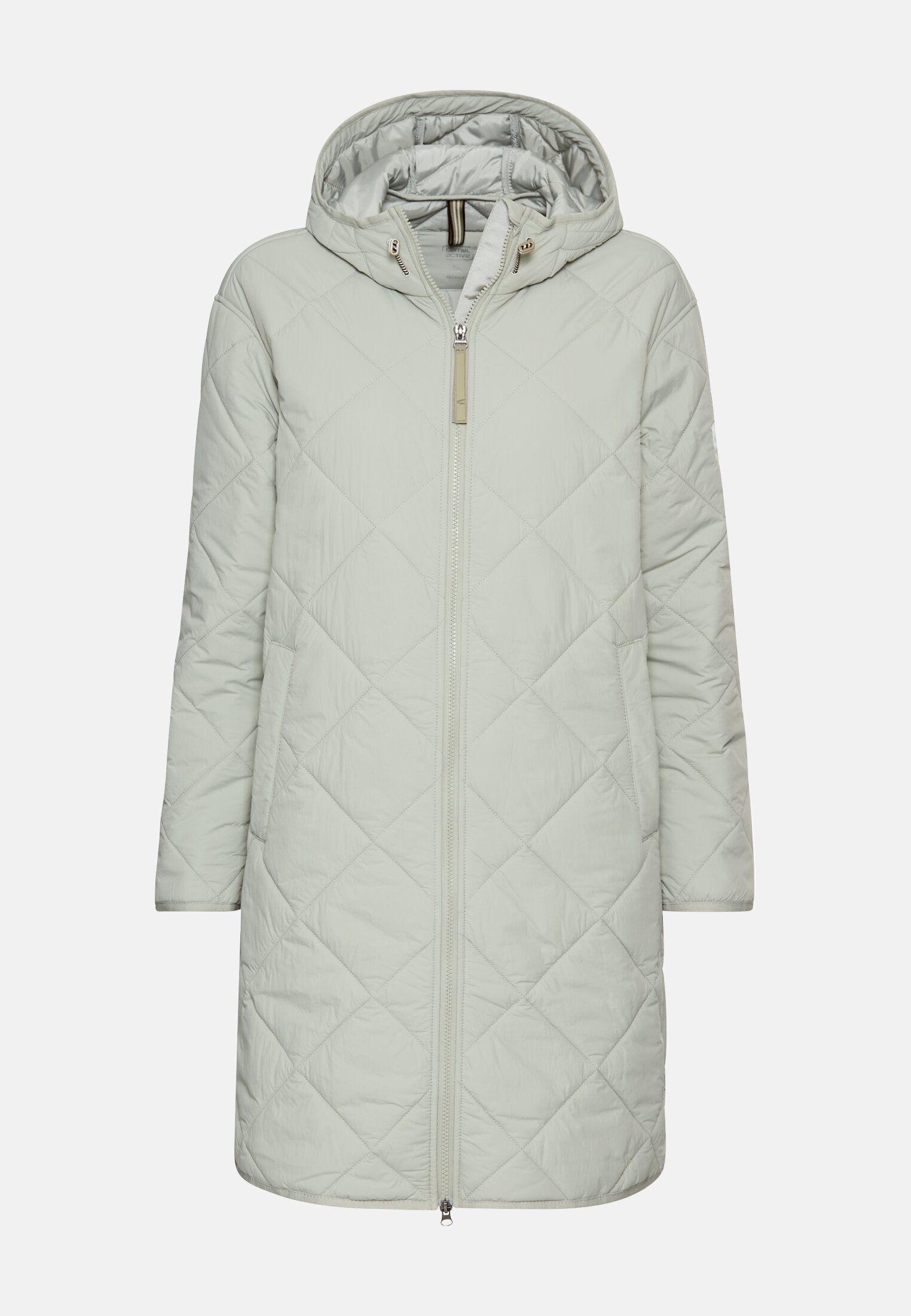 Women Water-repellent parka with two-way zip Sage frontal front