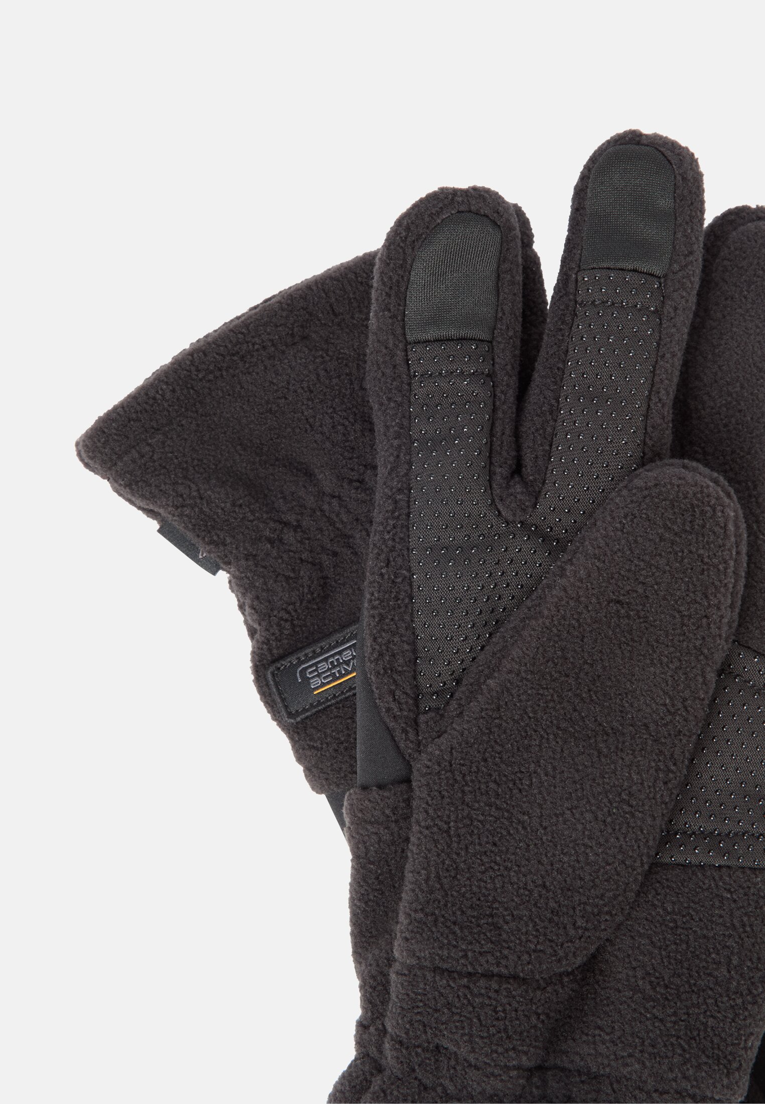 Men Fleece gloves with touchscreen function Black front close