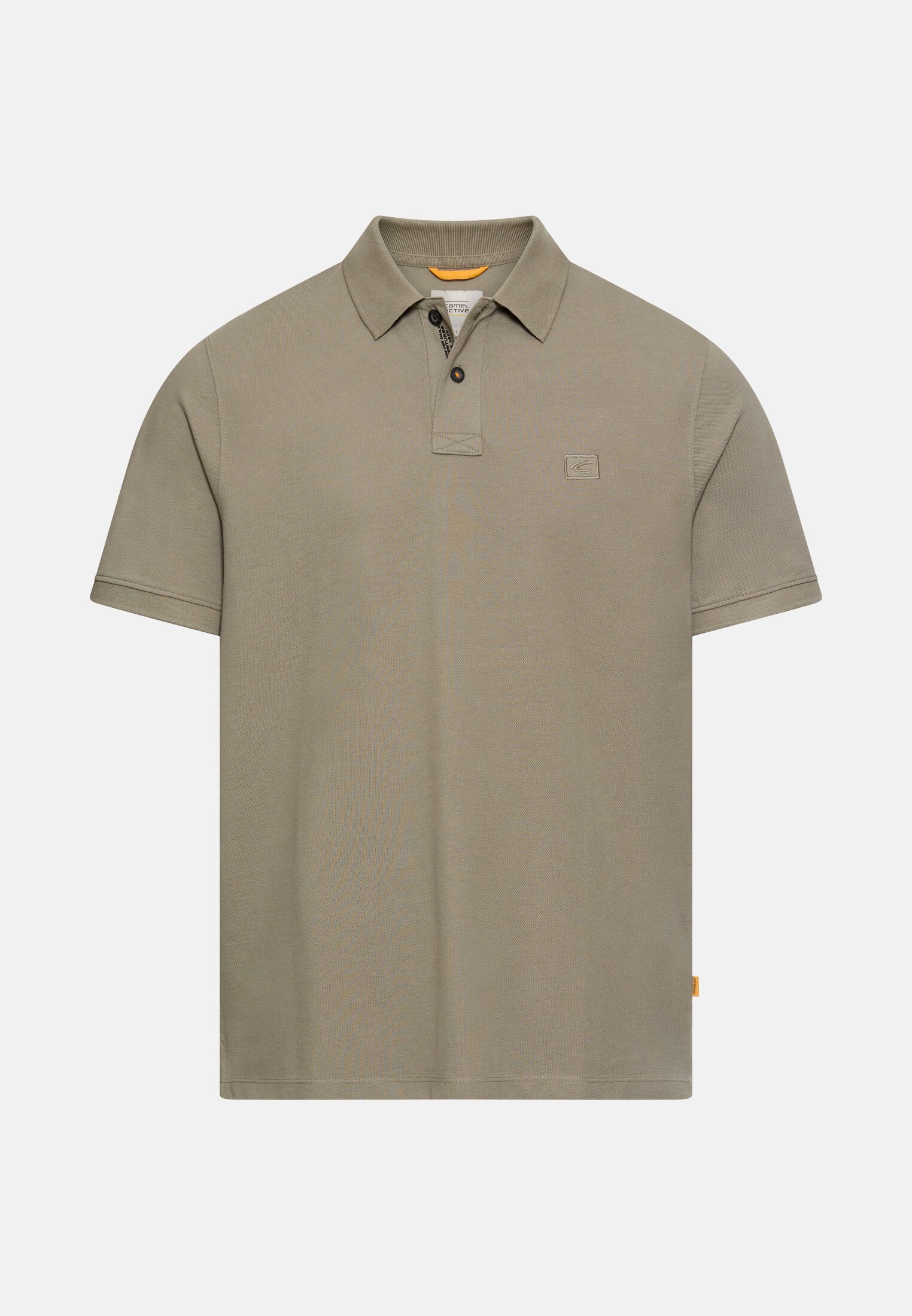 Heren Poloshirt met korte knoopsluiting Bruin frontaal voor