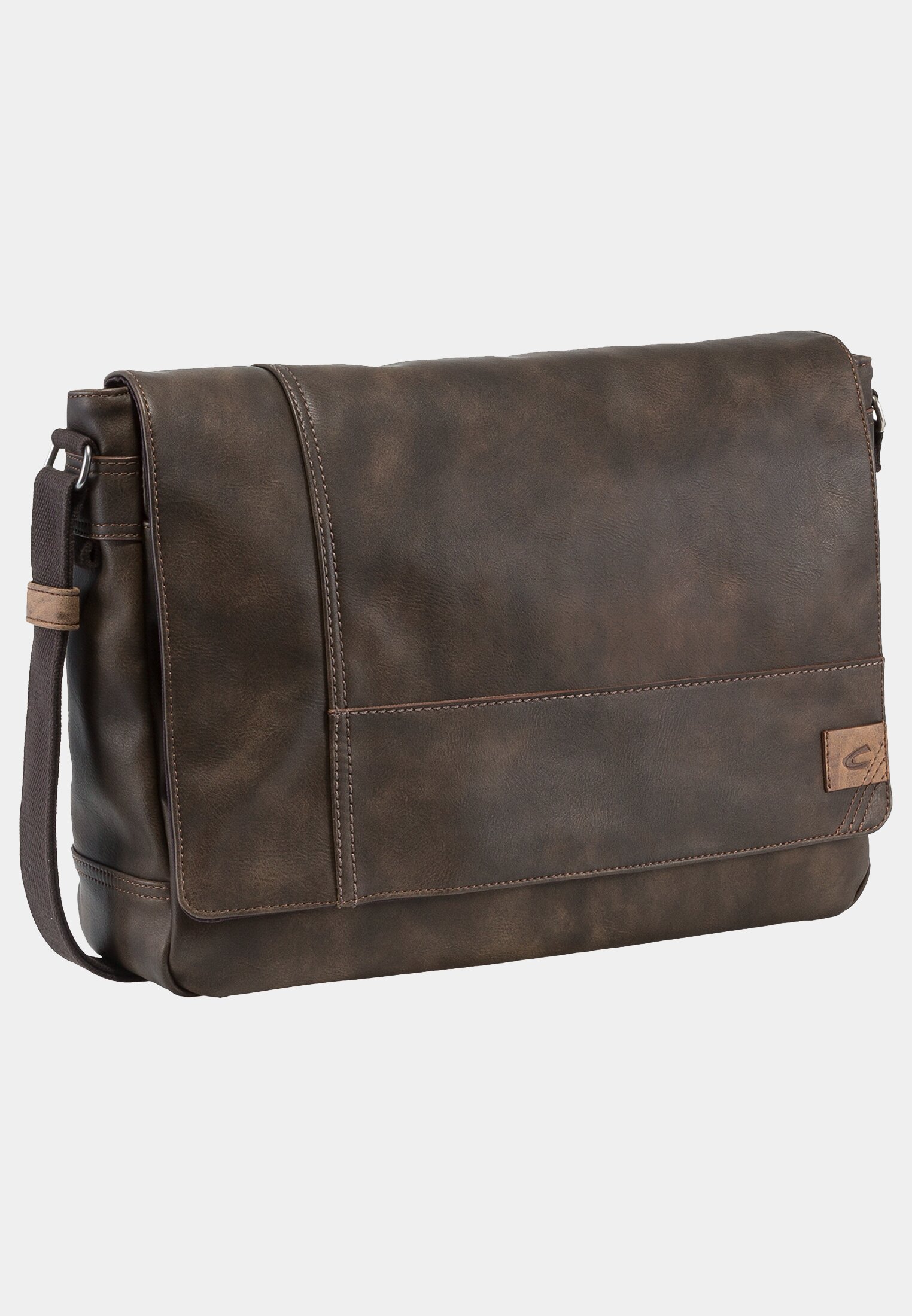 MI_251801-0000-29_0G-00 Herren LAOS Messengerbag mit gepolstertem Laptopfach Braun frontal vorn