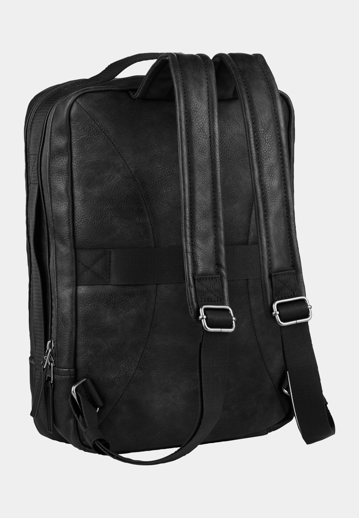 Men TRACES rucksack with padded laptop compartment Black frontal back