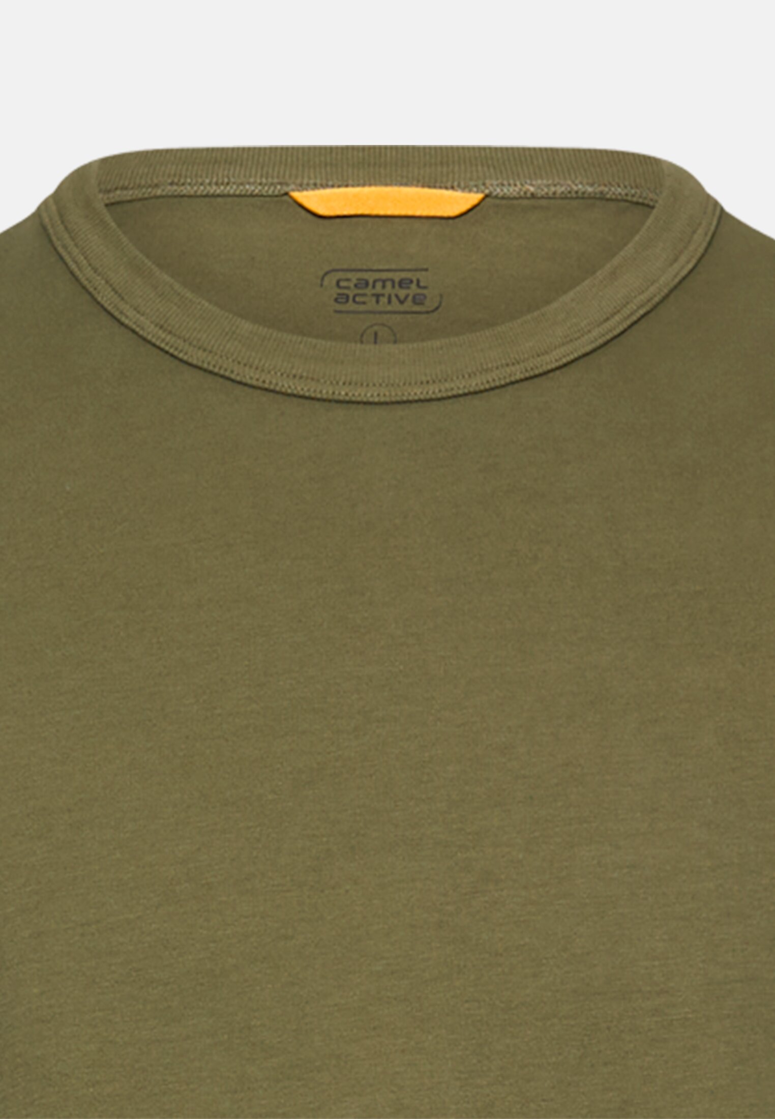 Damen T-Shirt mit Backprint Olivgrün vorne nah