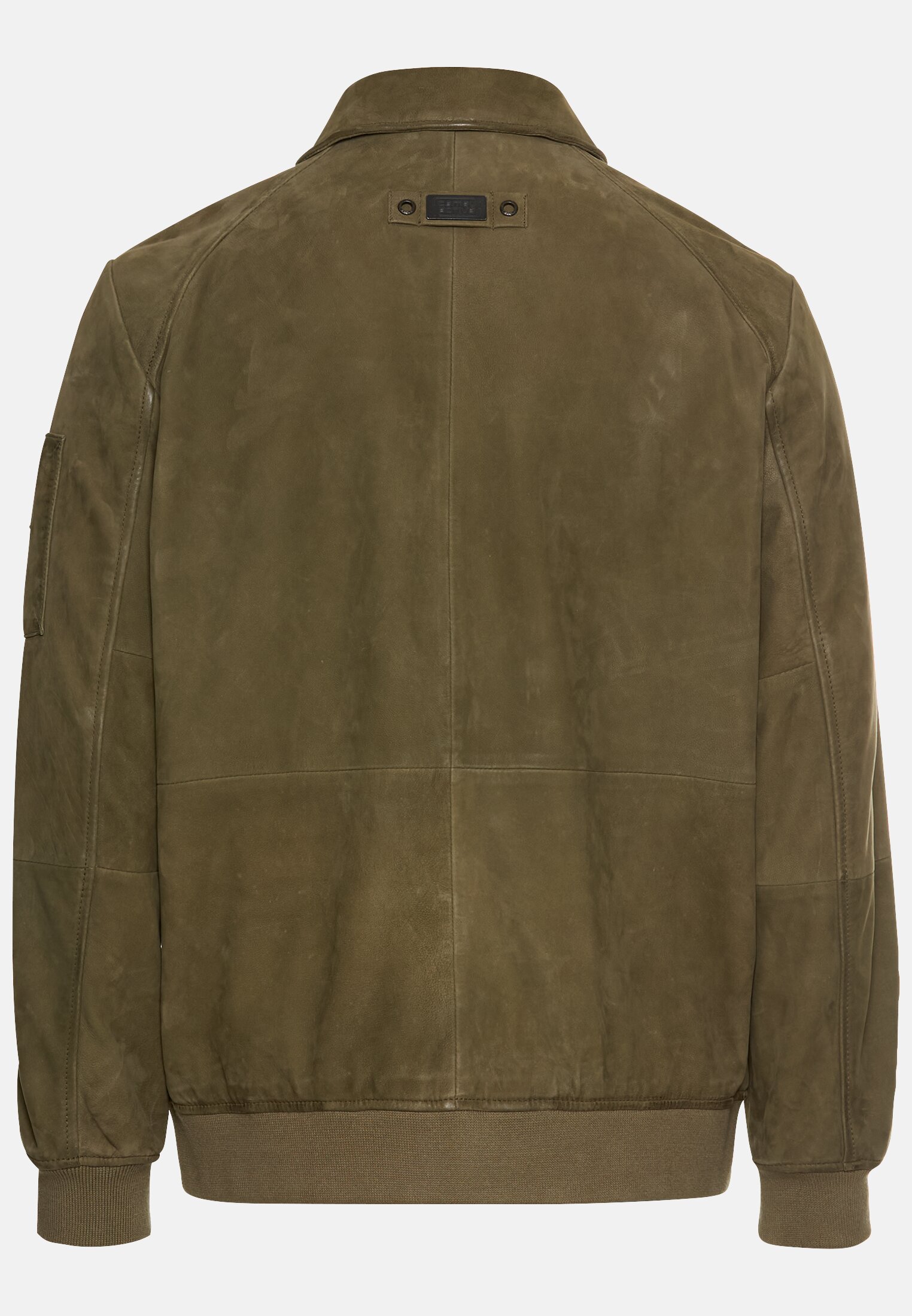 MI_31080-5L20-31_2G-00 Men Leather blouson with shirt collar Dark Green frontal back