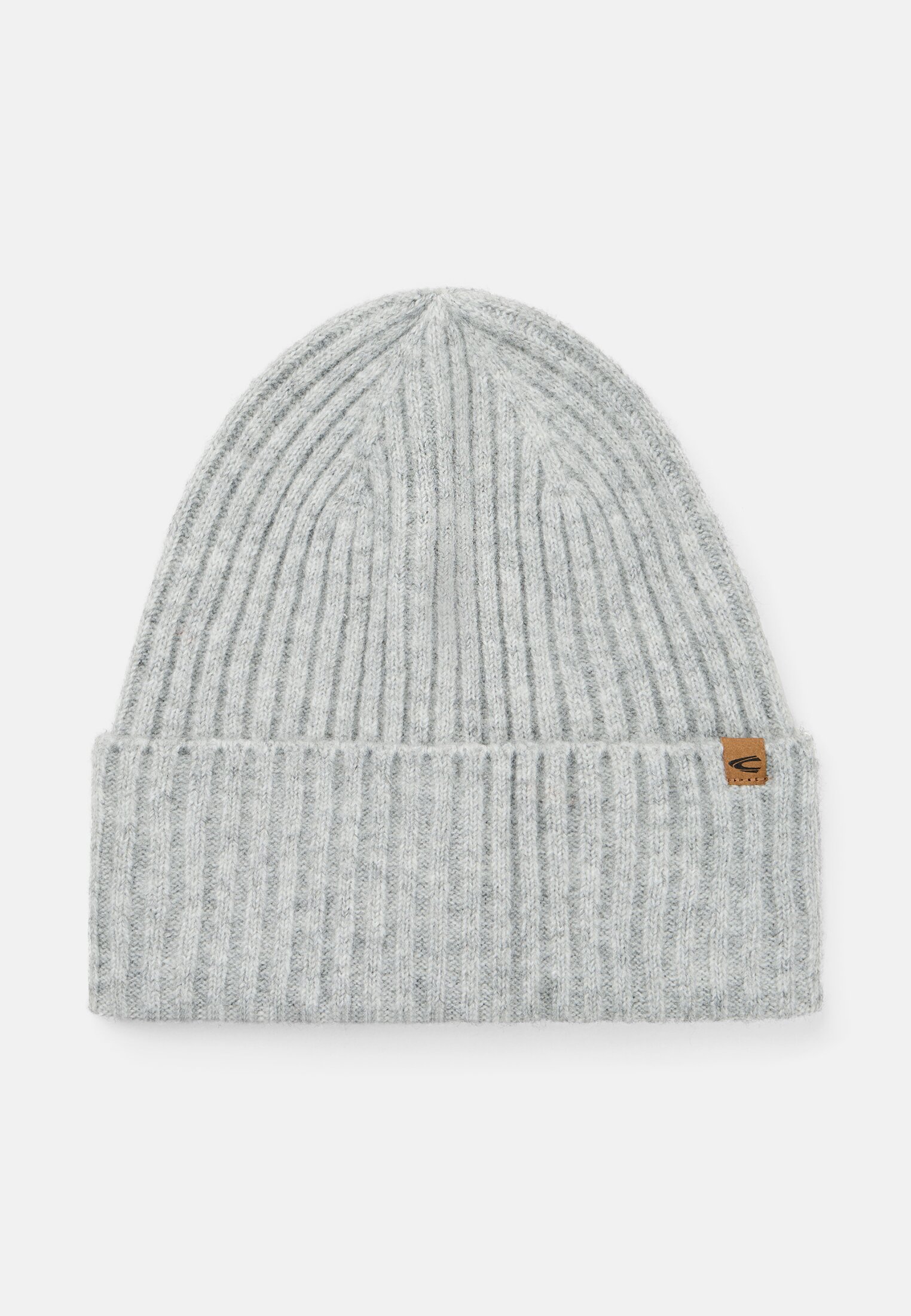 Damen Strickmütze mit Logo Grau frontal vorn